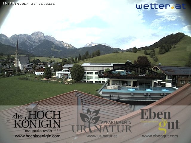 Archived image Webcam Maria Alm - View Hotel Hochkönigin