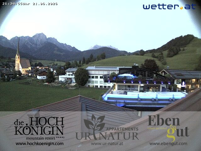 Archived image Webcam Maria Alm - View Hotel Hochkönigin