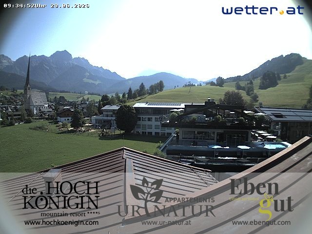Archiv Foto Webcam Maria Alm: Ausblick Hotel Hochkönigin