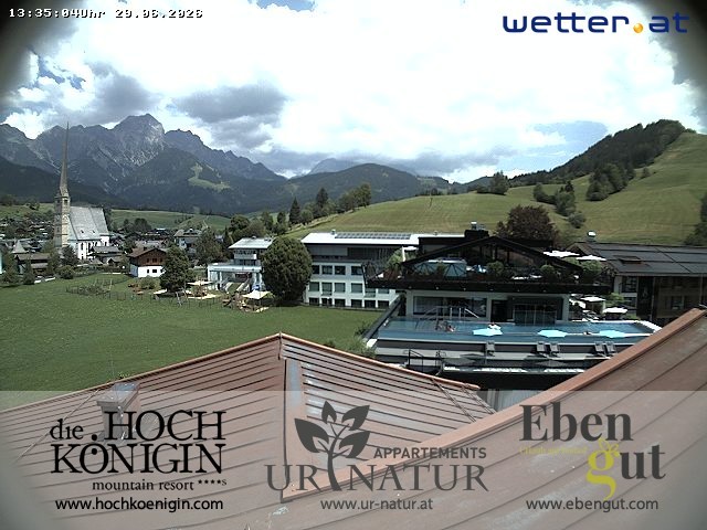 Archiv Foto Webcam Maria Alm: Ausblick Hotel Hochkönigin