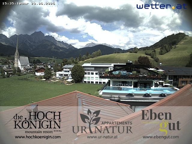 Archiv Foto Webcam Maria Alm: Ausblick Hotel Hochkönigin