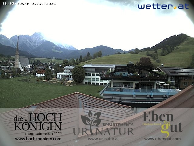 Archiv Foto Webcam Maria Alm: Ausblick Hotel Hochkönigin