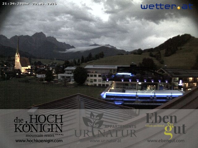 Archiv Foto Webcam Maria Alm: Ausblick Hotel Hochkönigin