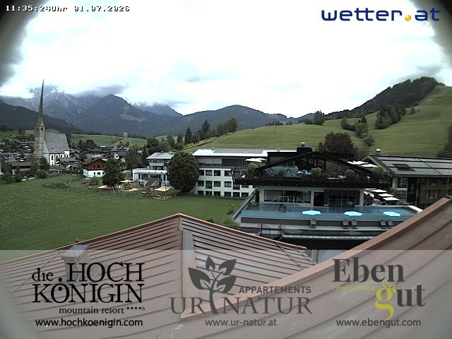 Archiv Foto Webcam Maria Alm: Ausblick Hotel Hochkönigin