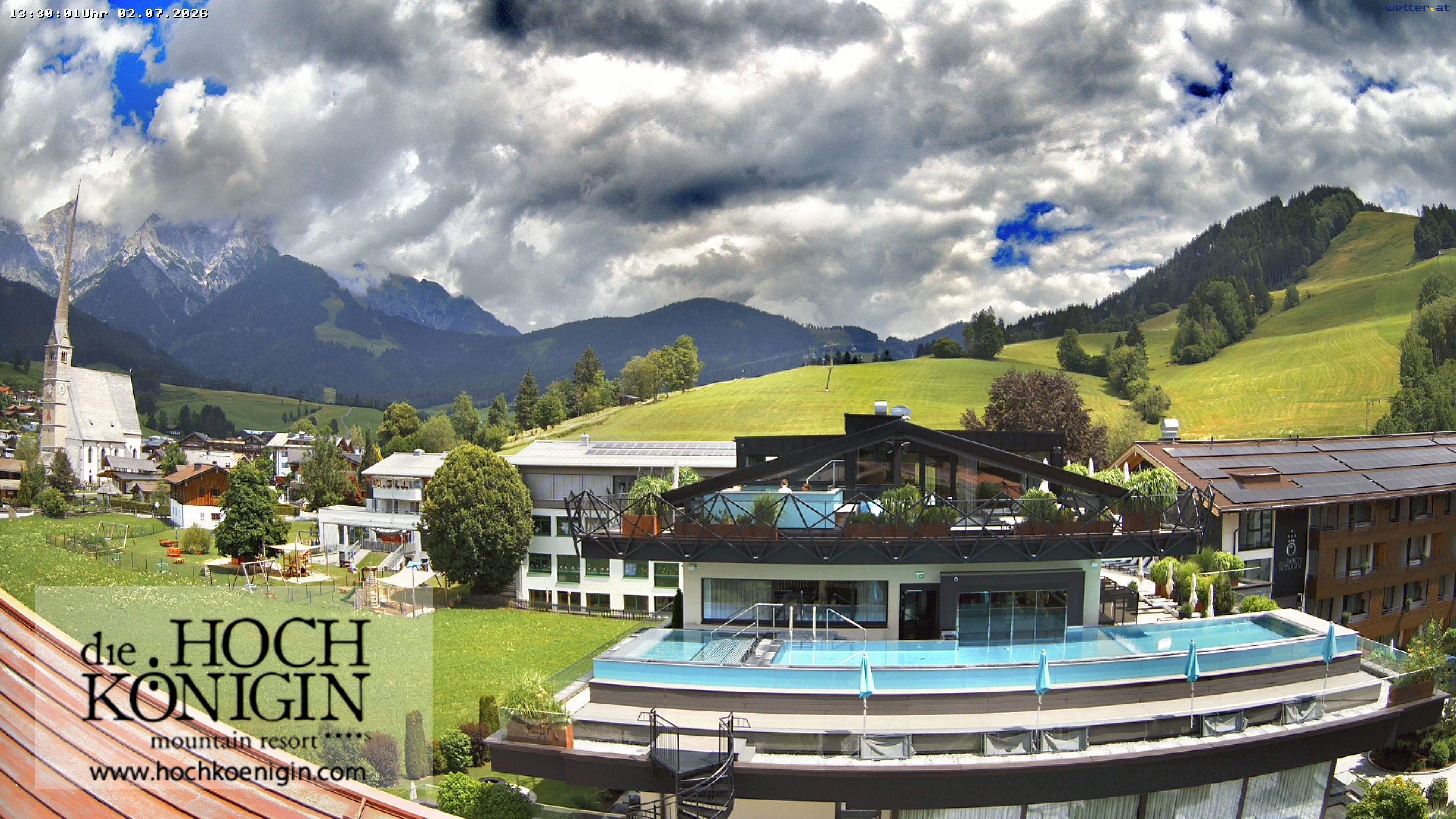 Archiv Foto Webcam Maria Alm: Ausblick Hotel Hochkönigin