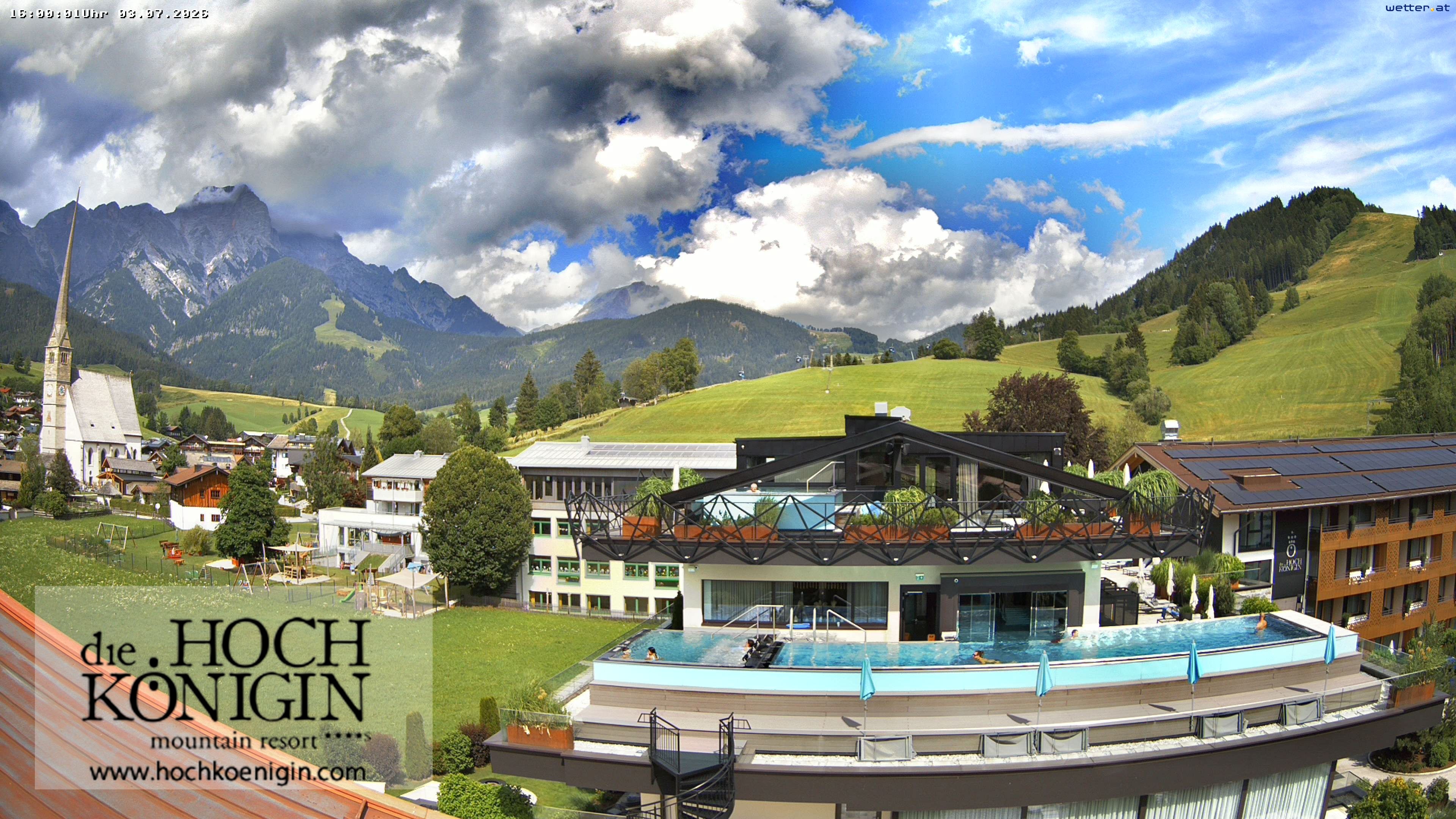 Archived image Webcam Maria Alm - View Hotel Hochkönigin
