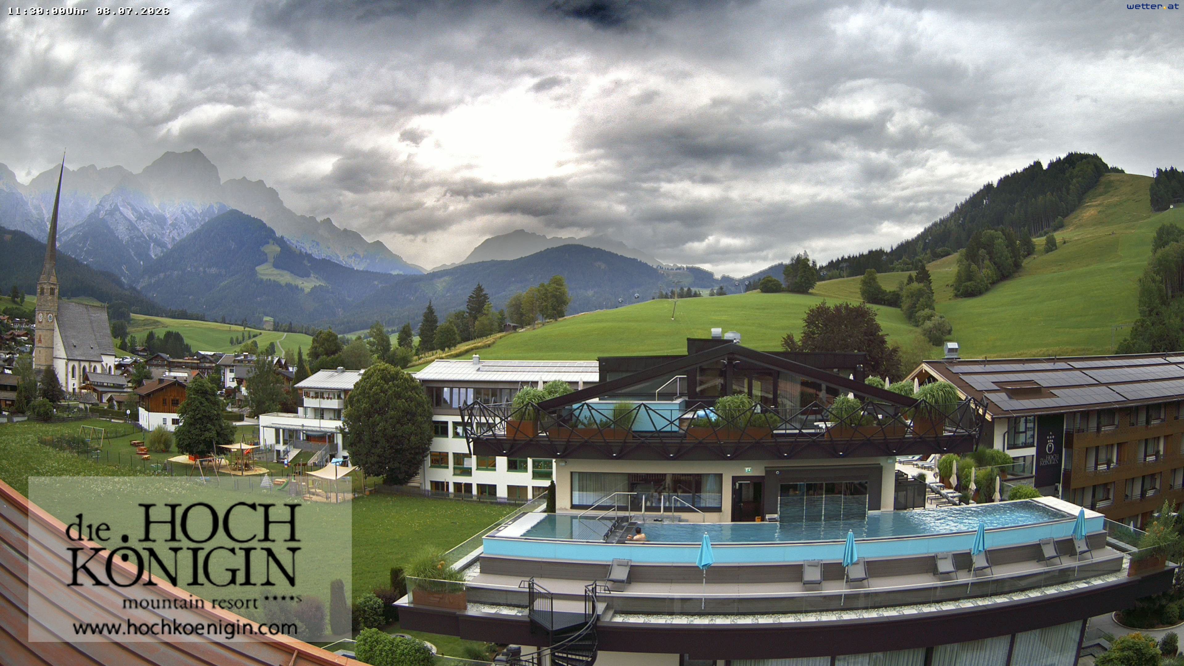 Archiv Foto Webcam Maria Alm: Ausblick Hotel Hochkönigin