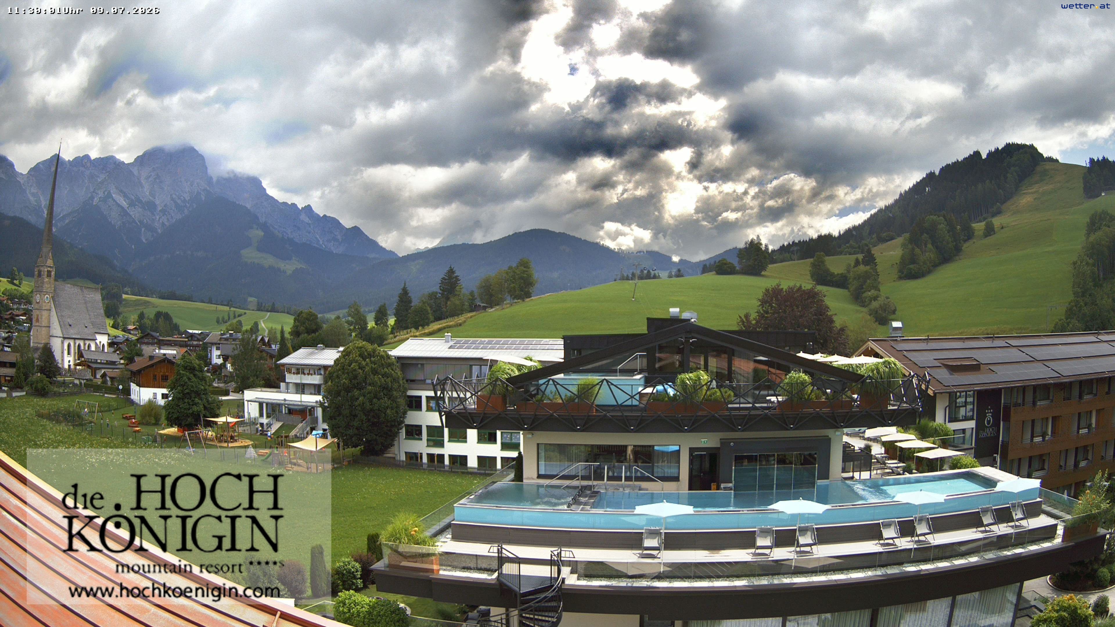 Archiv Foto Webcam Maria Alm: Ausblick Hotel Hochkönigin