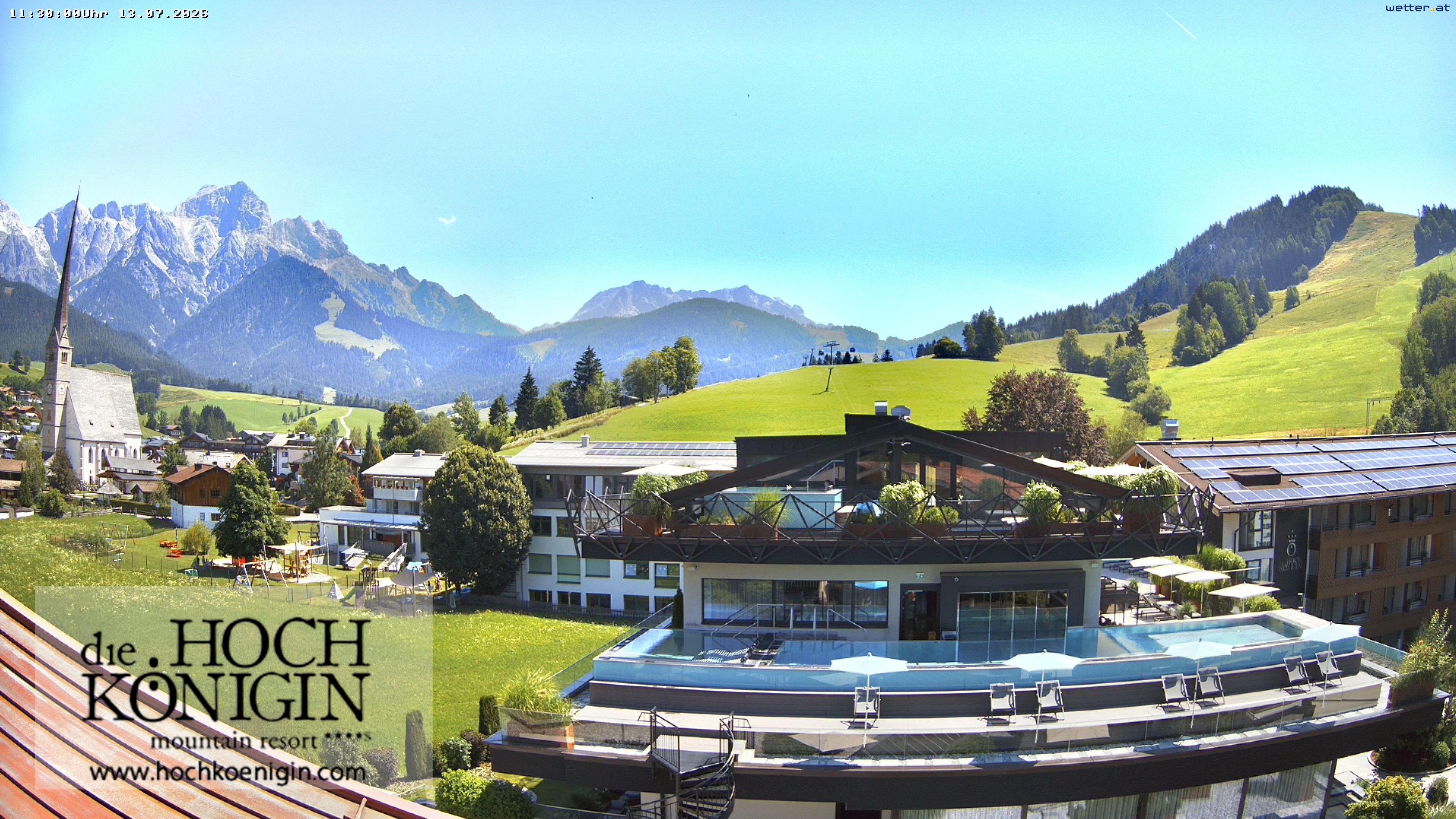 Archiv Foto Webcam Maria Alm: Ausblick Hotel Hochkönigin