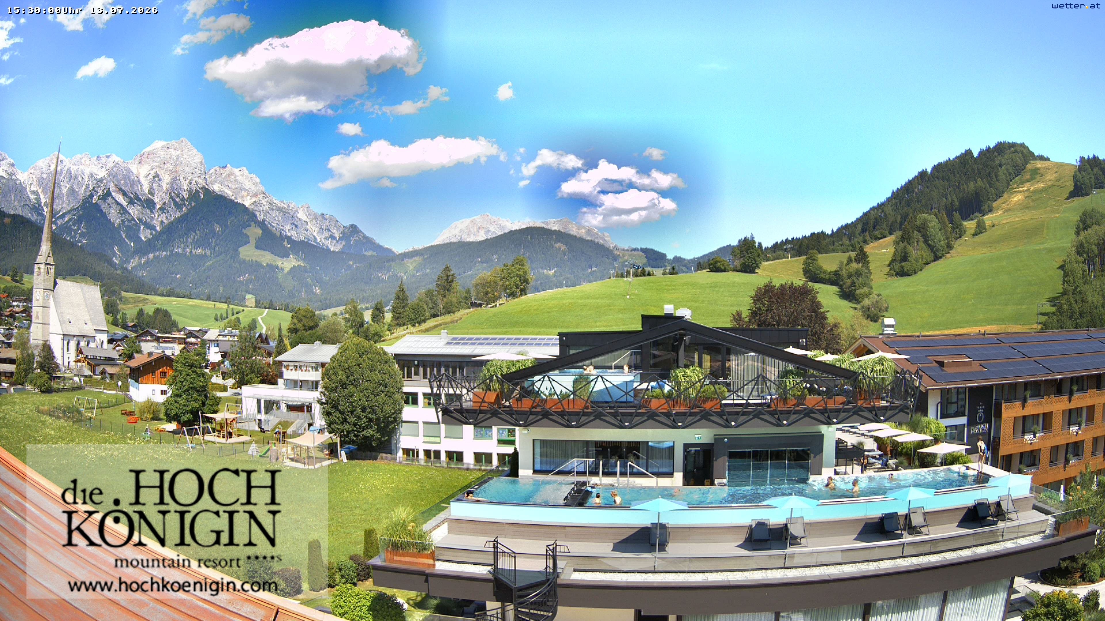 Archiv Foto Webcam Maria Alm: Ausblick Hotel Hochkönigin