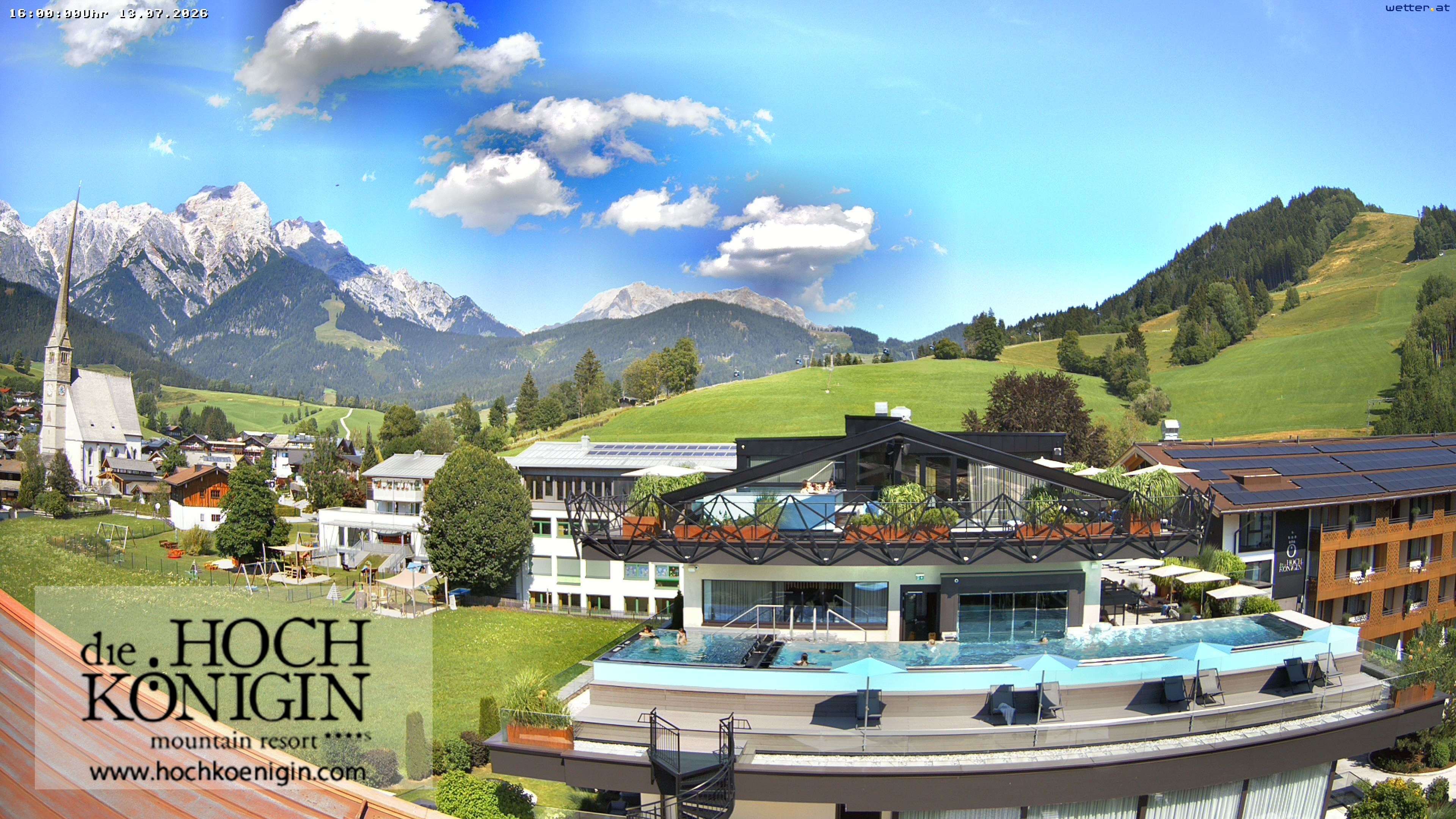 Archiv Foto Webcam Maria Alm: Ausblick Hotel Hochkönigin