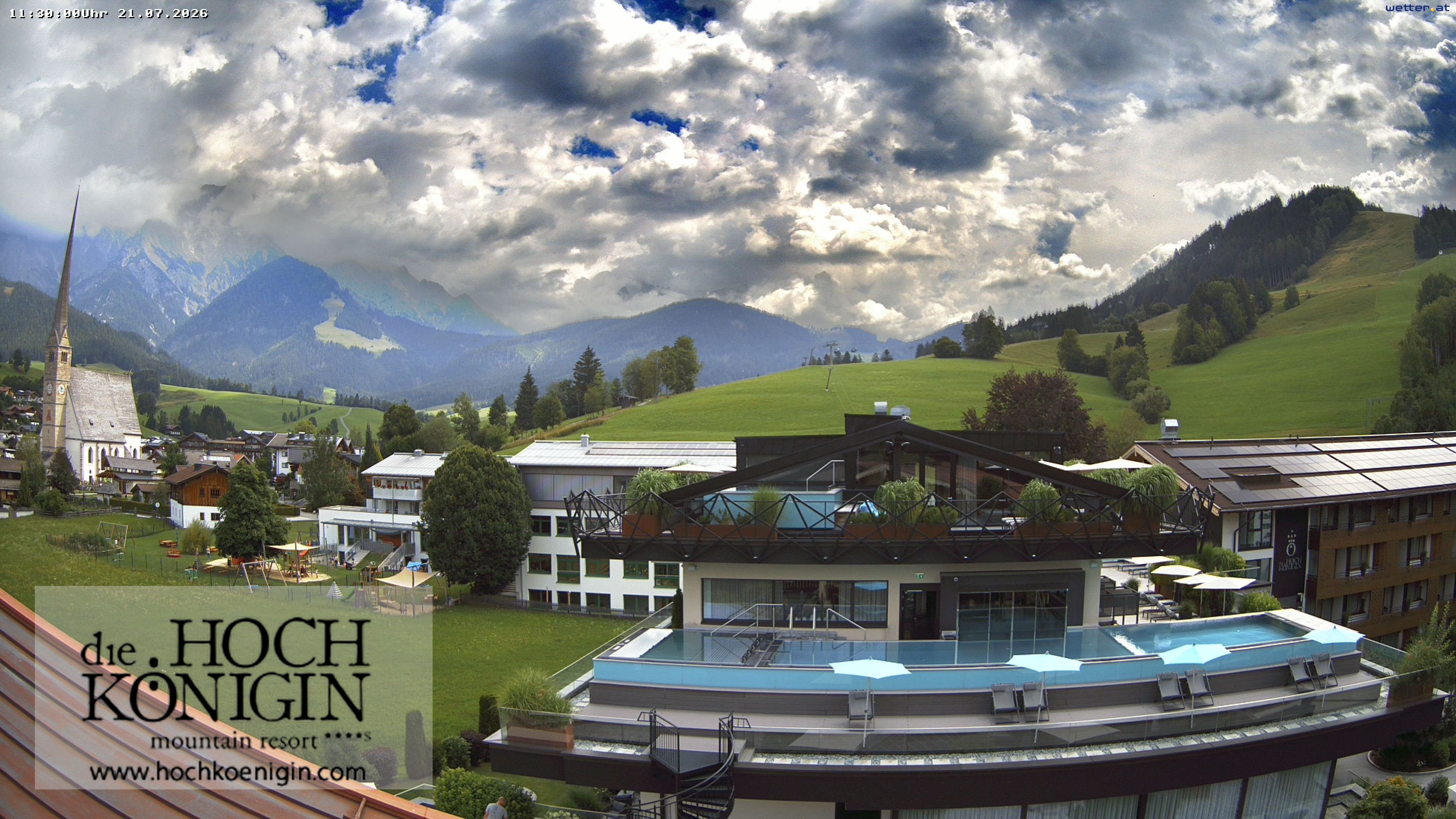 Archiv Foto Webcam Maria Alm: Ausblick Hotel Hochkönigin