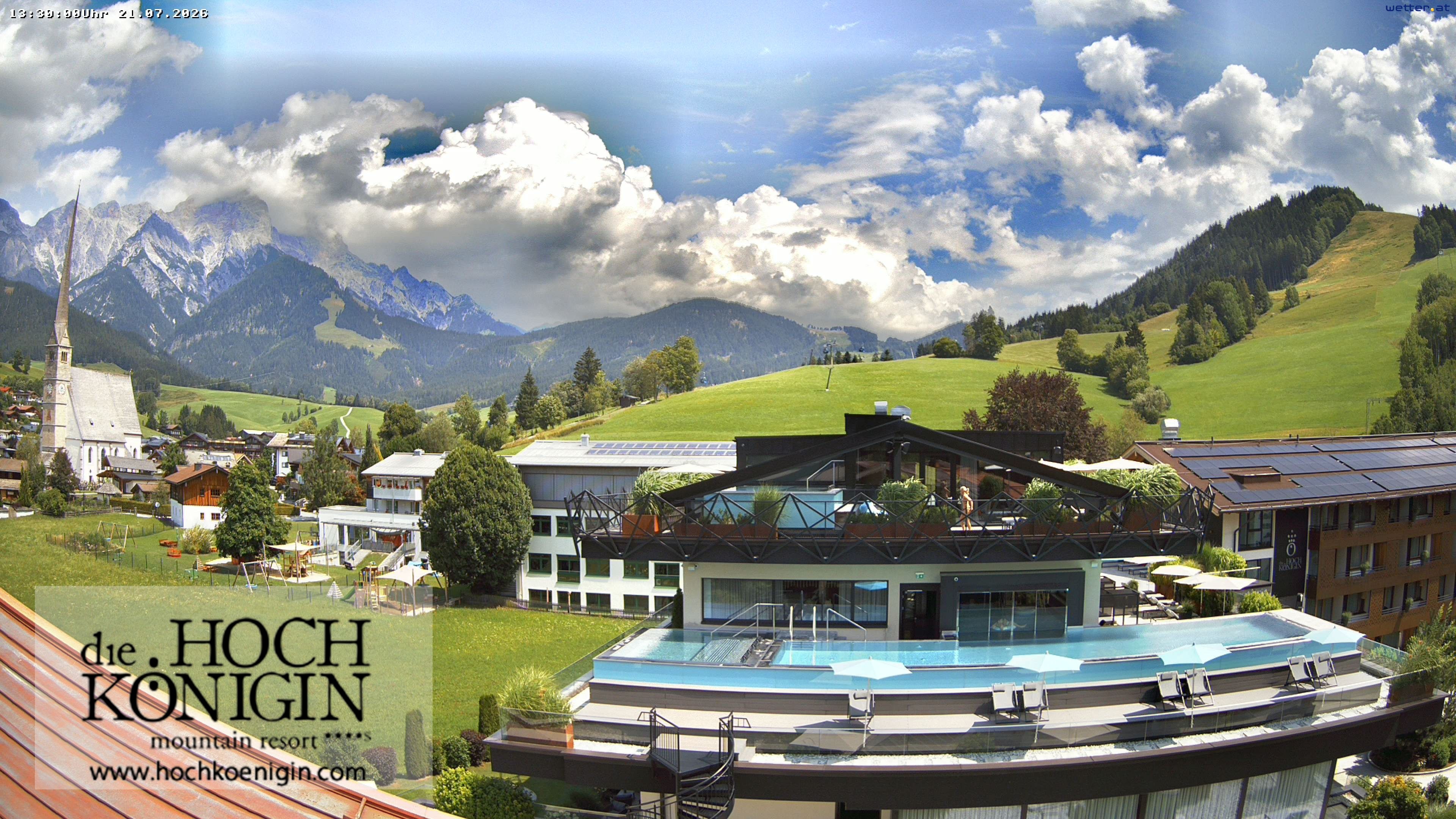 Archiv Foto Webcam Maria Alm: Ausblick Hotel Hochkönigin