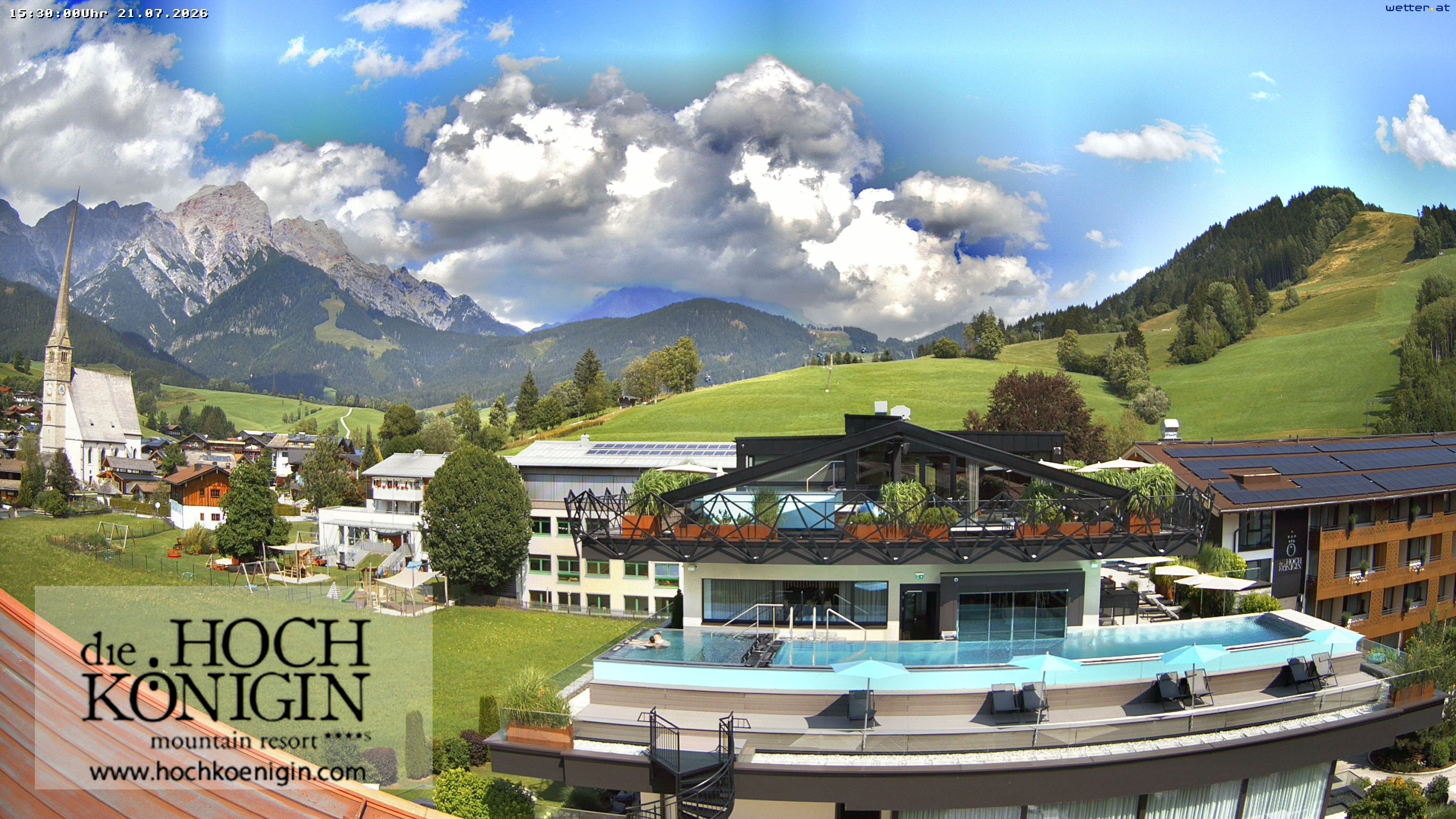 Archiv Foto Webcam Maria Alm: Ausblick Hotel Hochkönigin