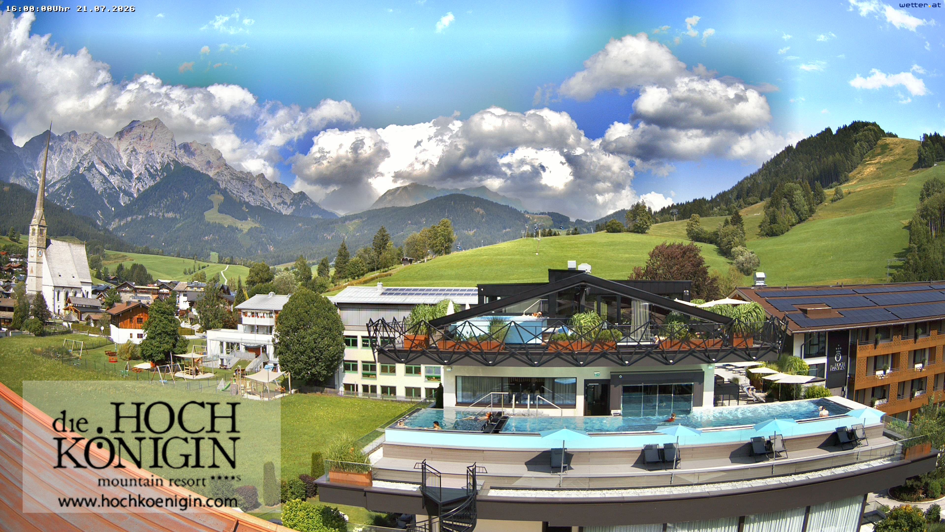 Archiv Foto Webcam Maria Alm: Ausblick Hotel Hochkönigin