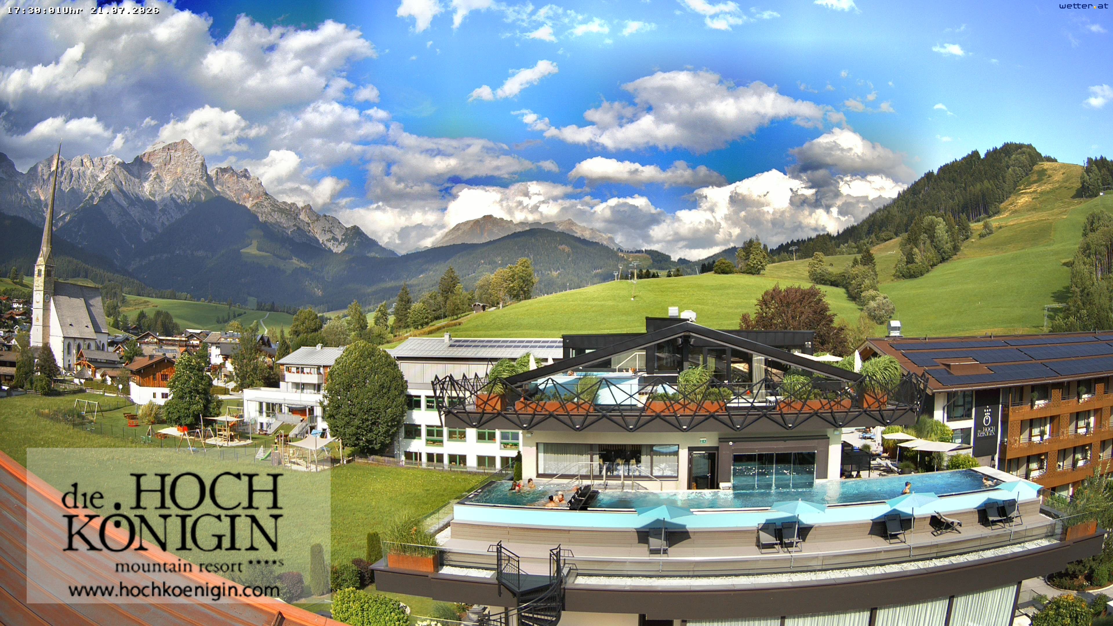 Archiv Foto Webcam Maria Alm: Ausblick Hotel Hochkönigin