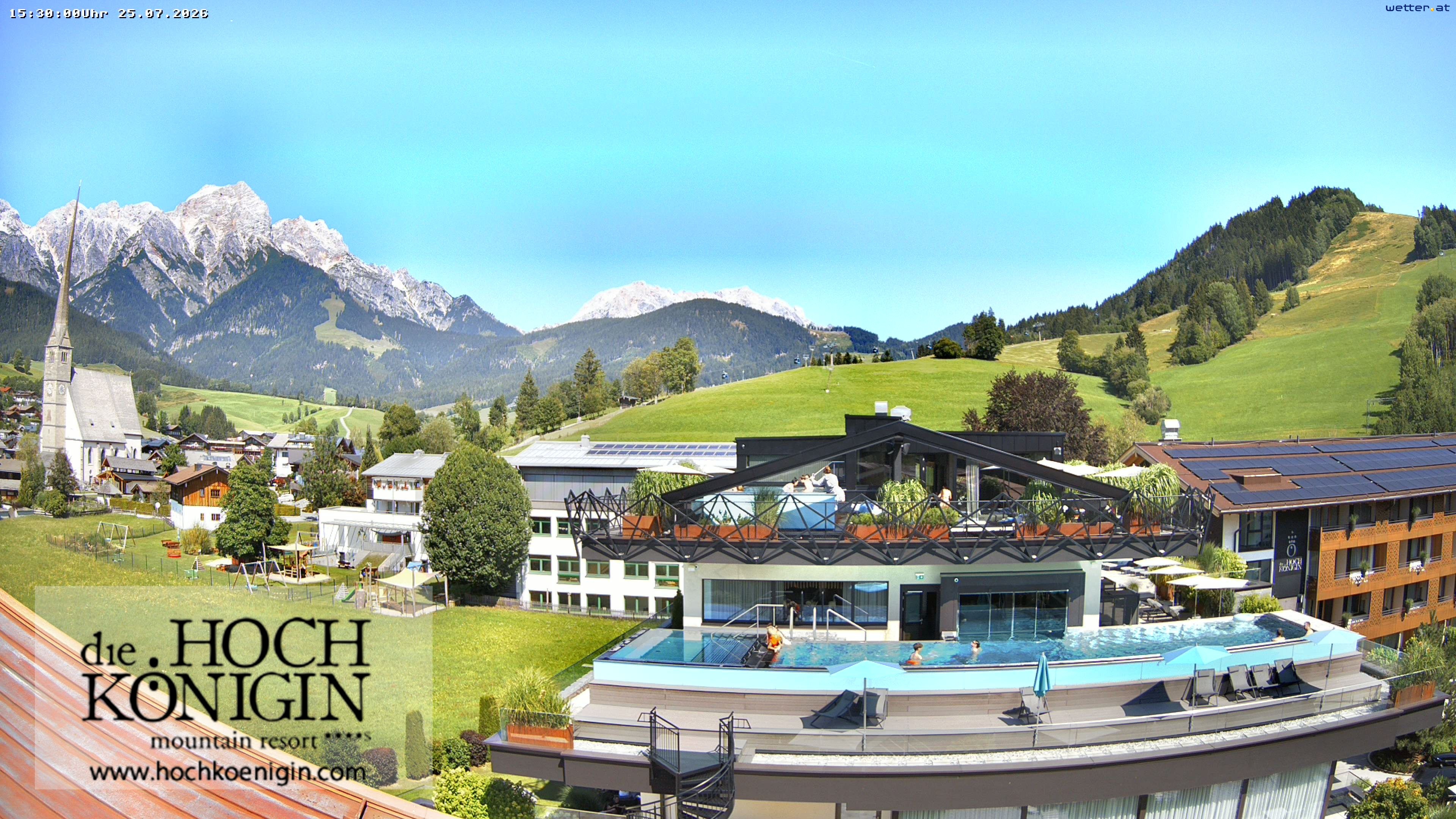 Archiv Foto Webcam Maria Alm: Ausblick Hotel Hochkönigin