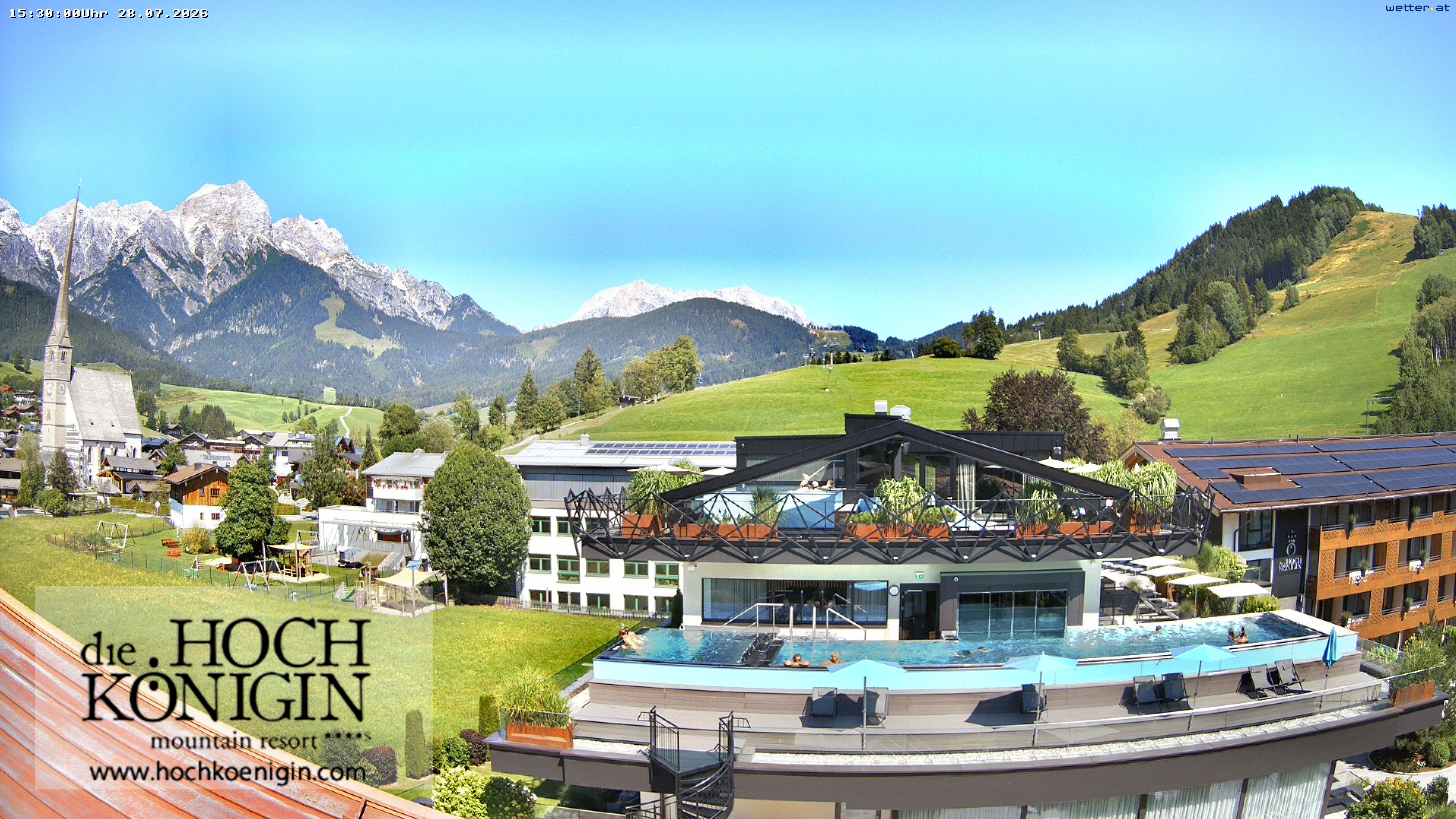 Archiv Foto Webcam Maria Alm: Ausblick Hotel Hochkönigin
