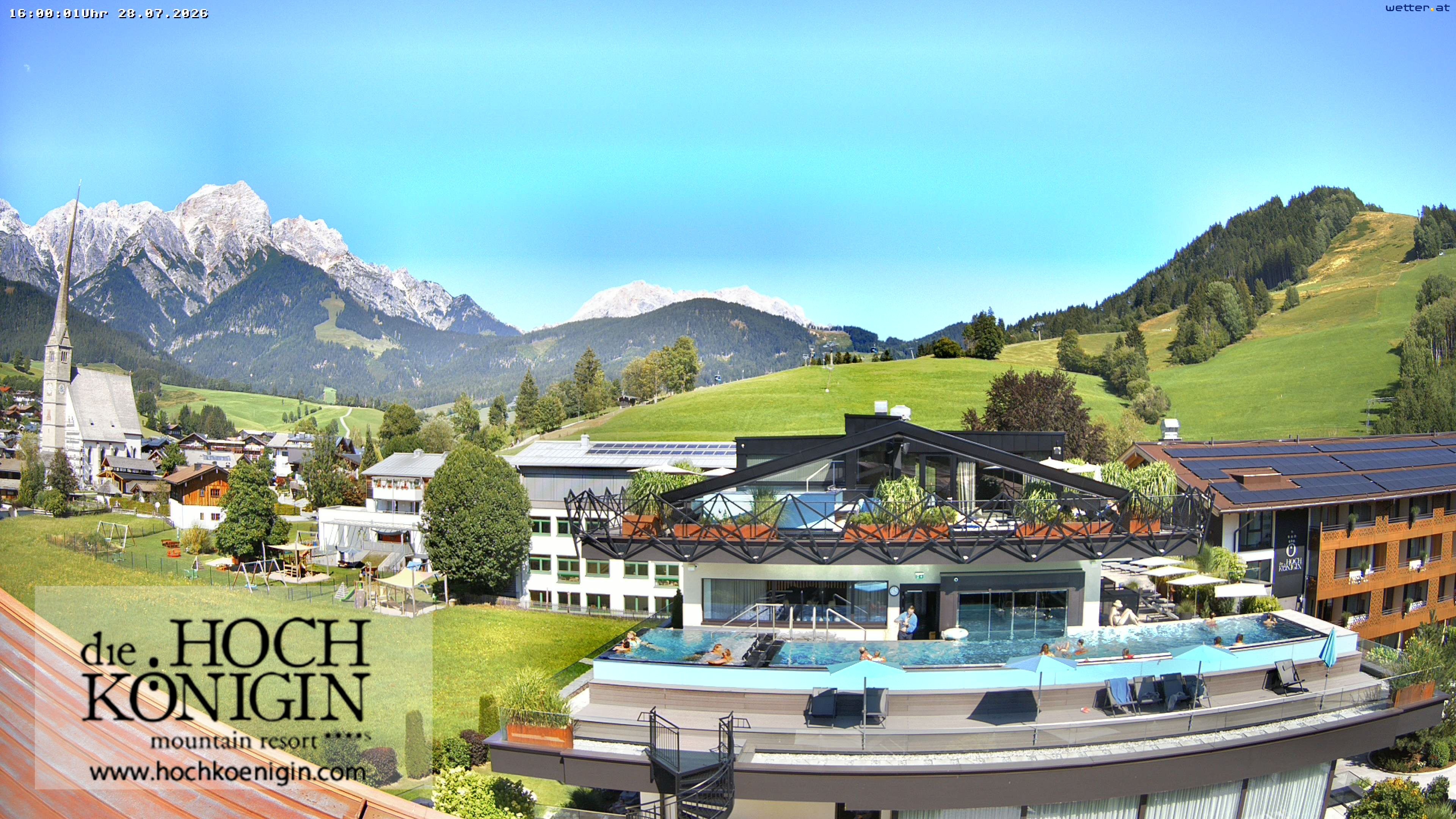Archiv Foto Webcam Maria Alm: Ausblick Hotel Hochkönigin