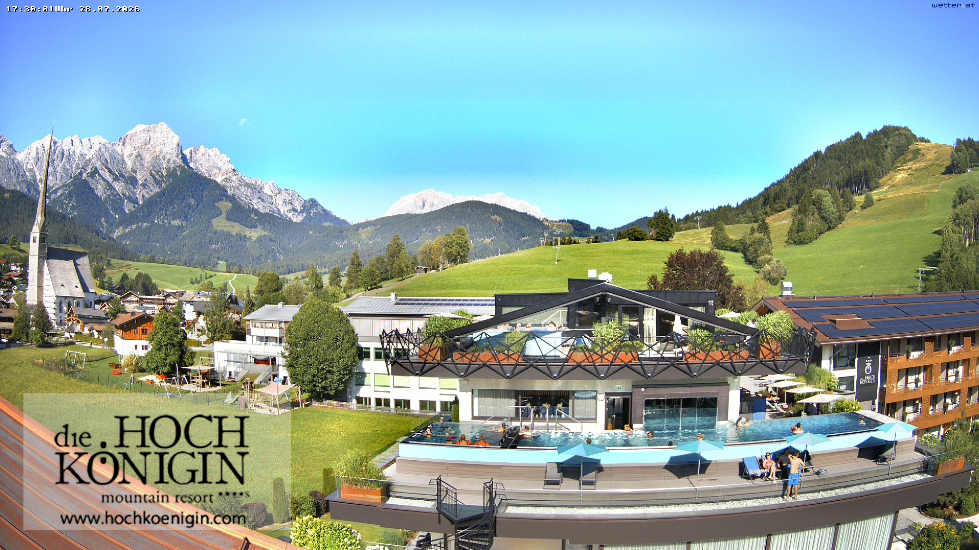 Archiv Foto Webcam Maria Alm: Ausblick Hotel Hochkönigin