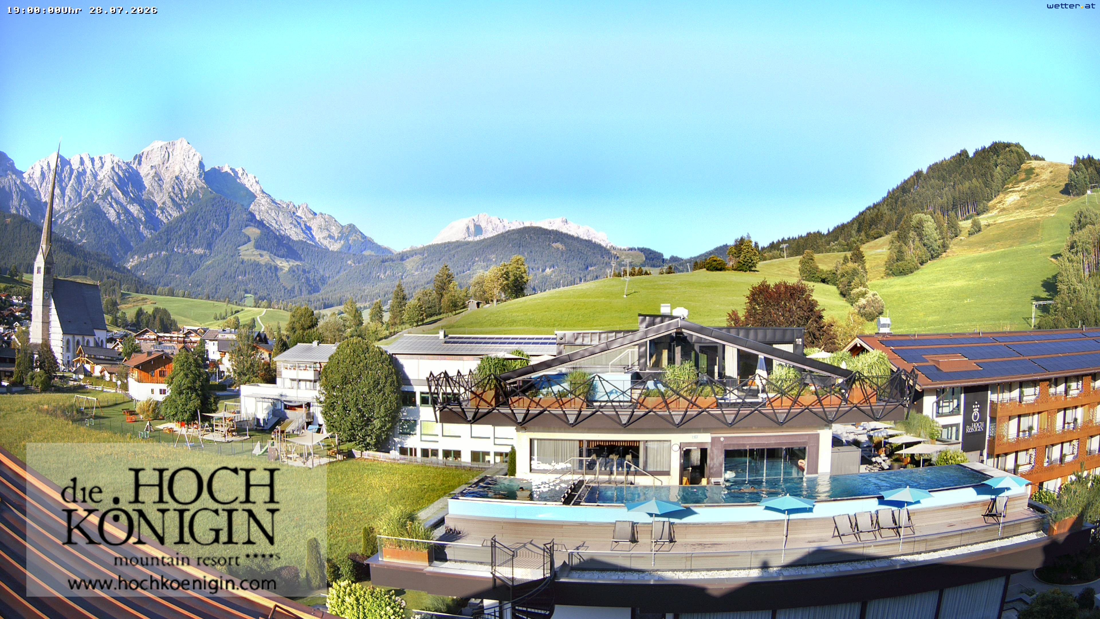 Archiv Foto Webcam Maria Alm: Ausblick Hotel Hochkönigin