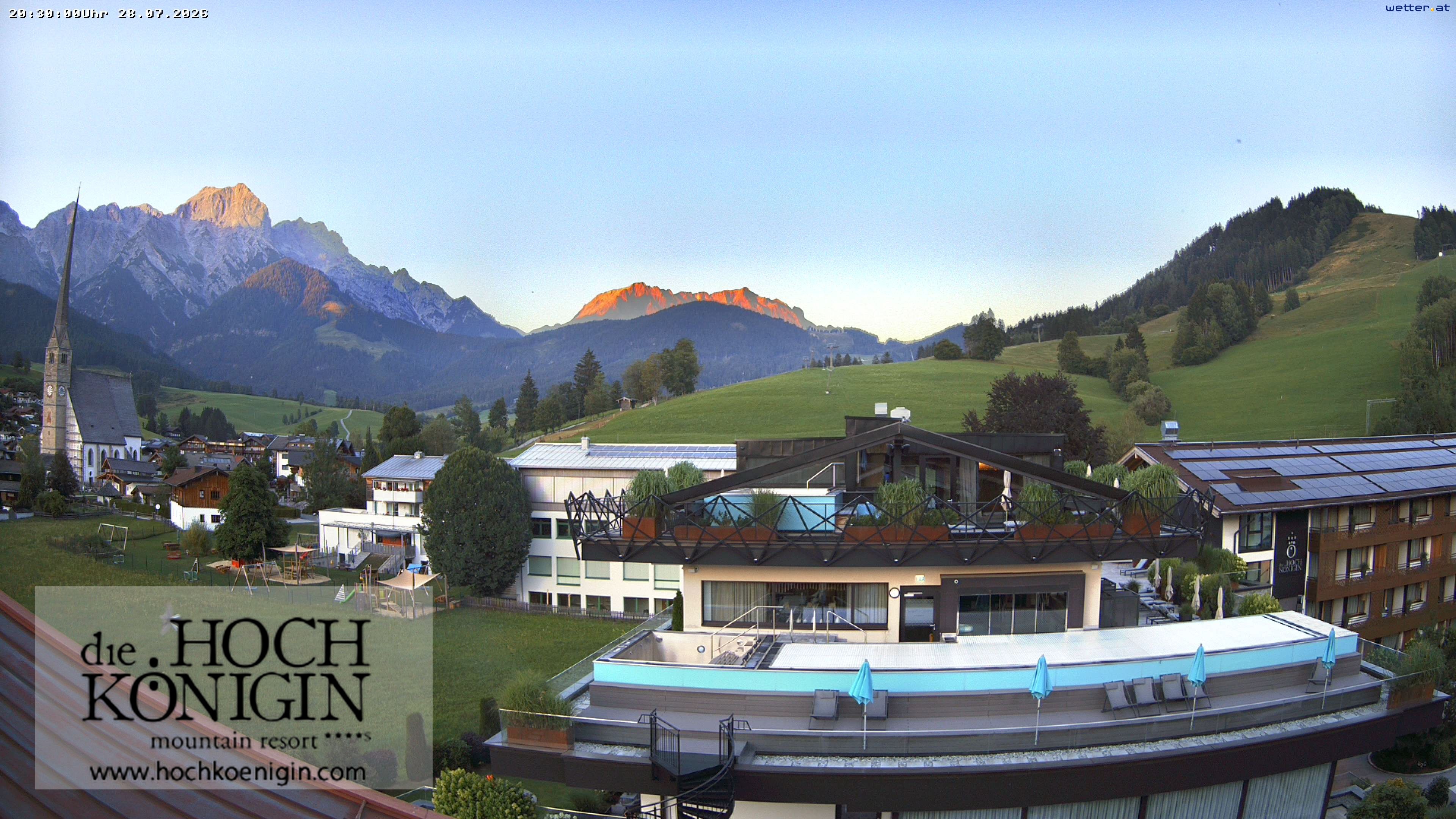 Archiv Foto Webcam Maria Alm: Ausblick Hotel Hochkönigin