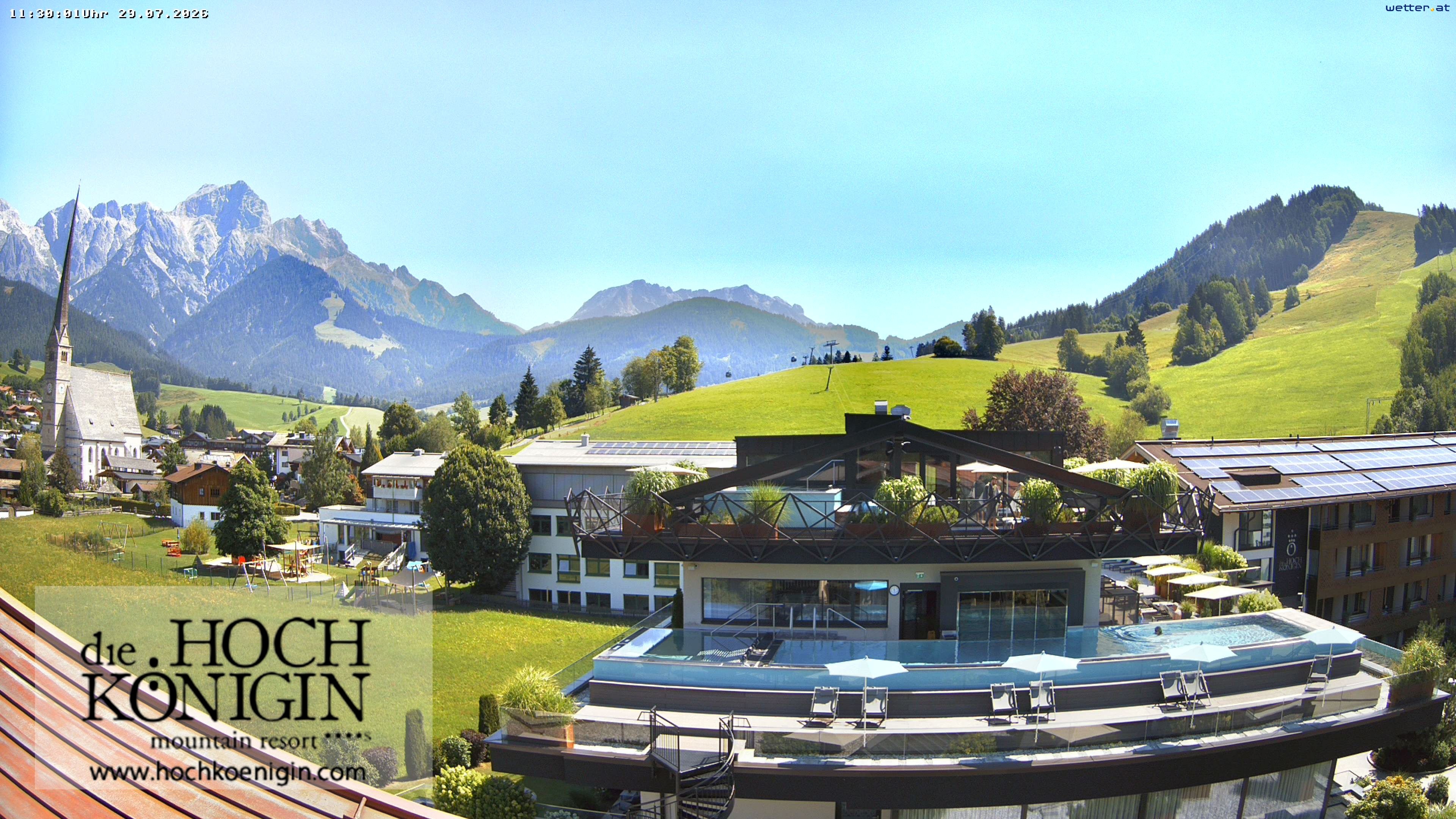 Archiv Foto Webcam Maria Alm: Ausblick Hotel Hochkönigin