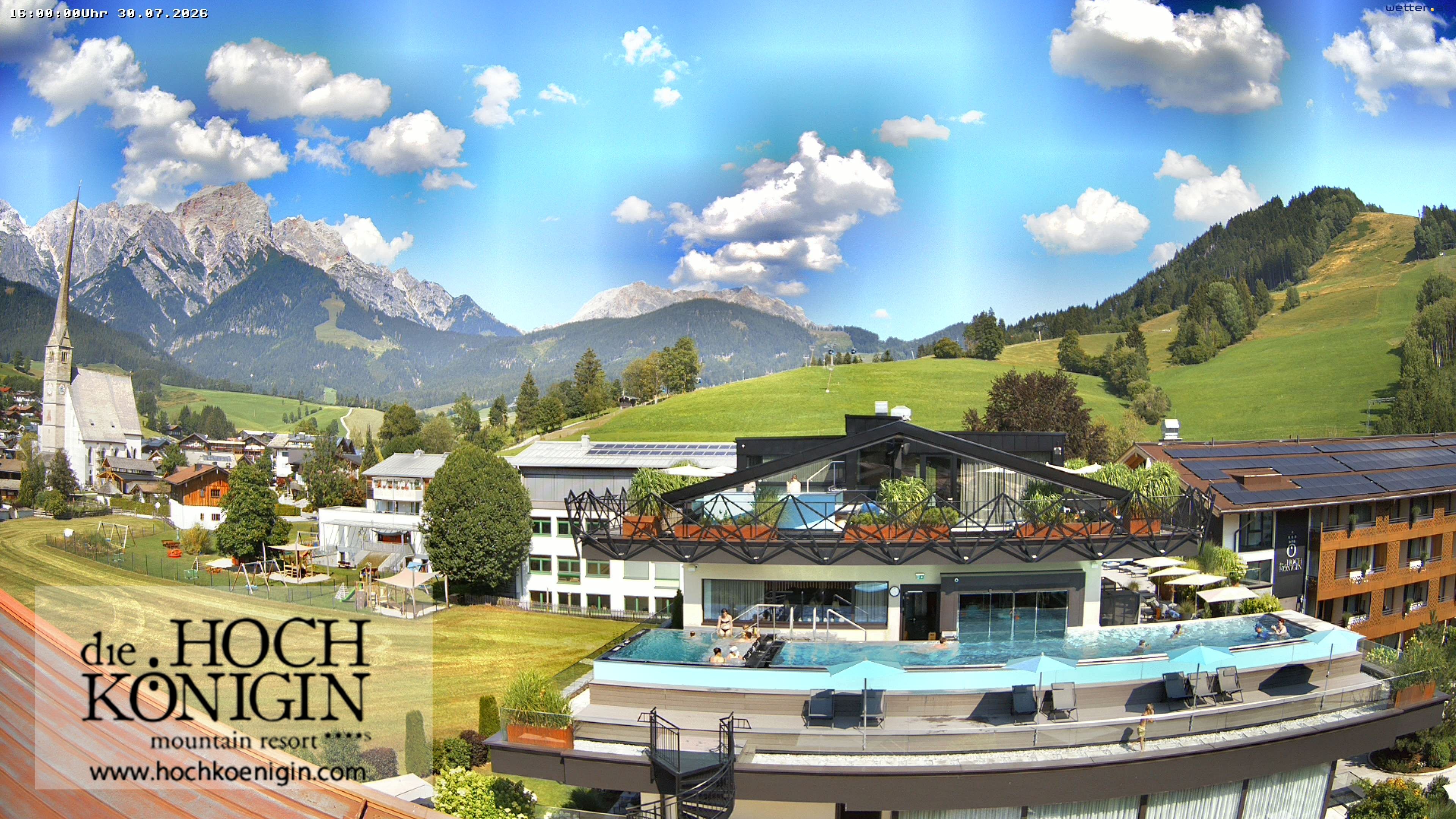 Archiv Foto Webcam Maria Alm: Ausblick Hotel Hochkönigin