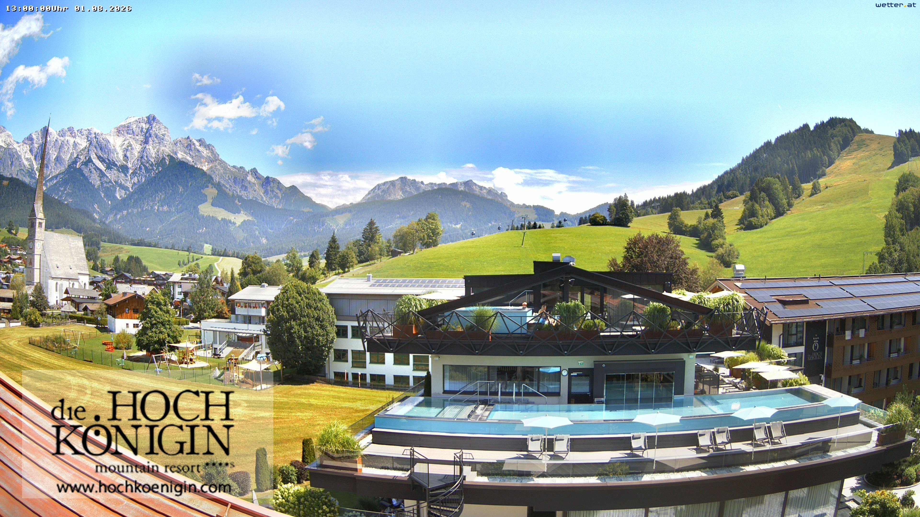 Archiv Foto Webcam Maria Alm: Ausblick Hotel Hochkönigin