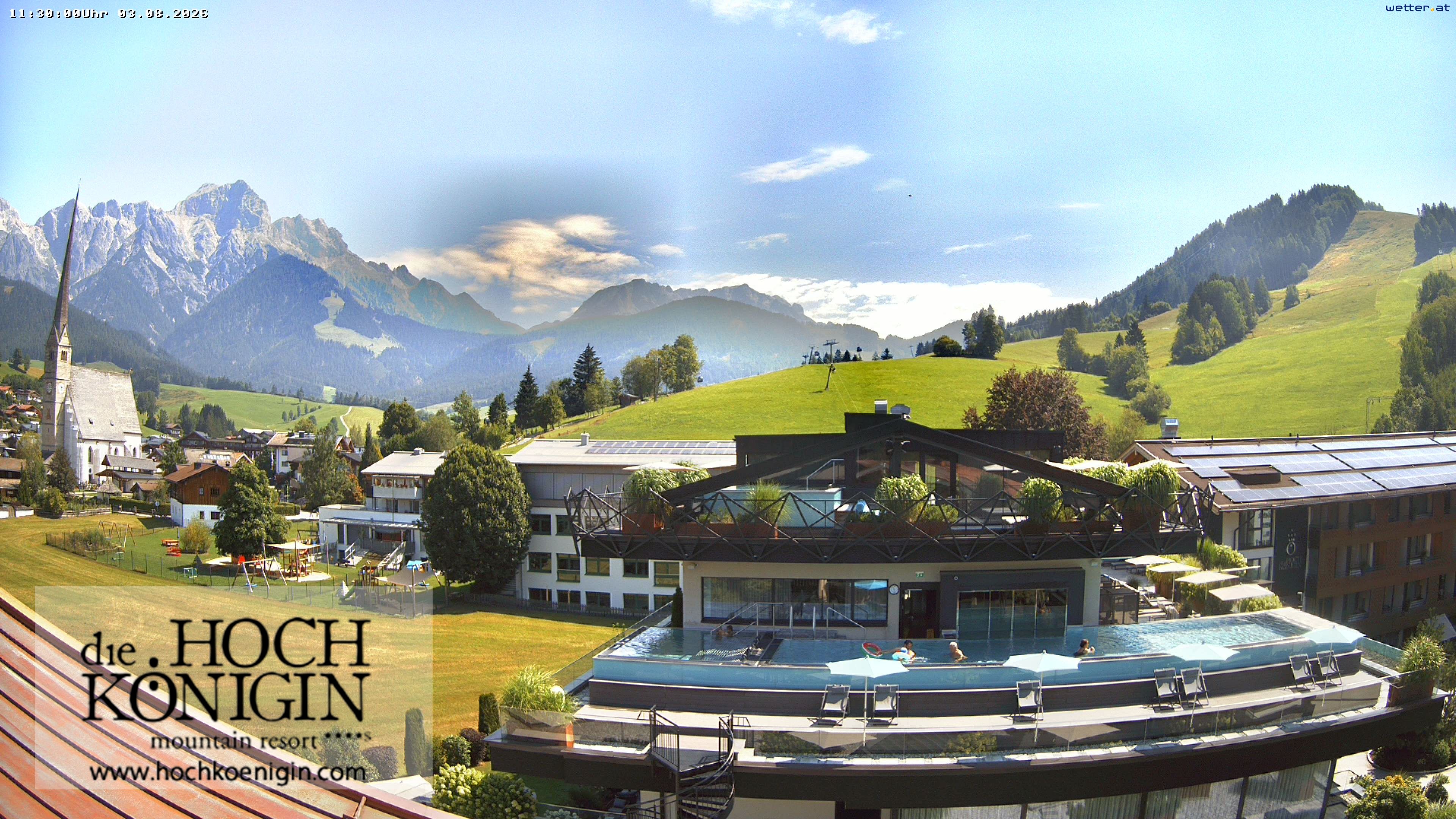 Archiv Foto Webcam Maria Alm: Ausblick Hotel Hochkönigin