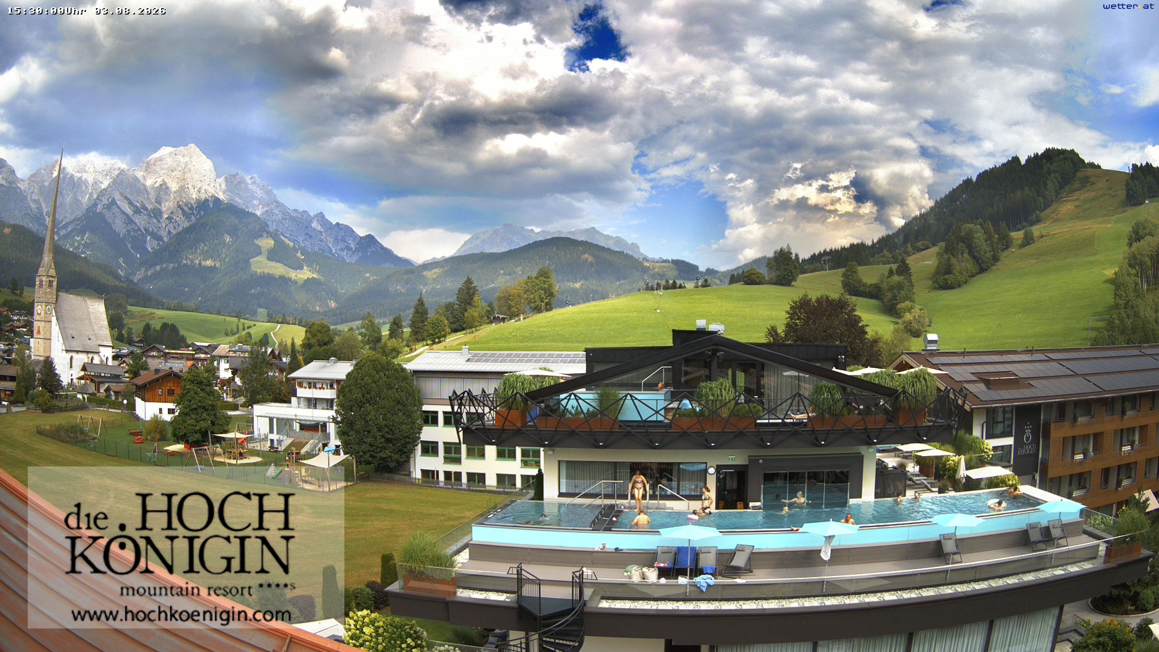 Archiv Foto Webcam Maria Alm: Ausblick Hotel Hochkönigin