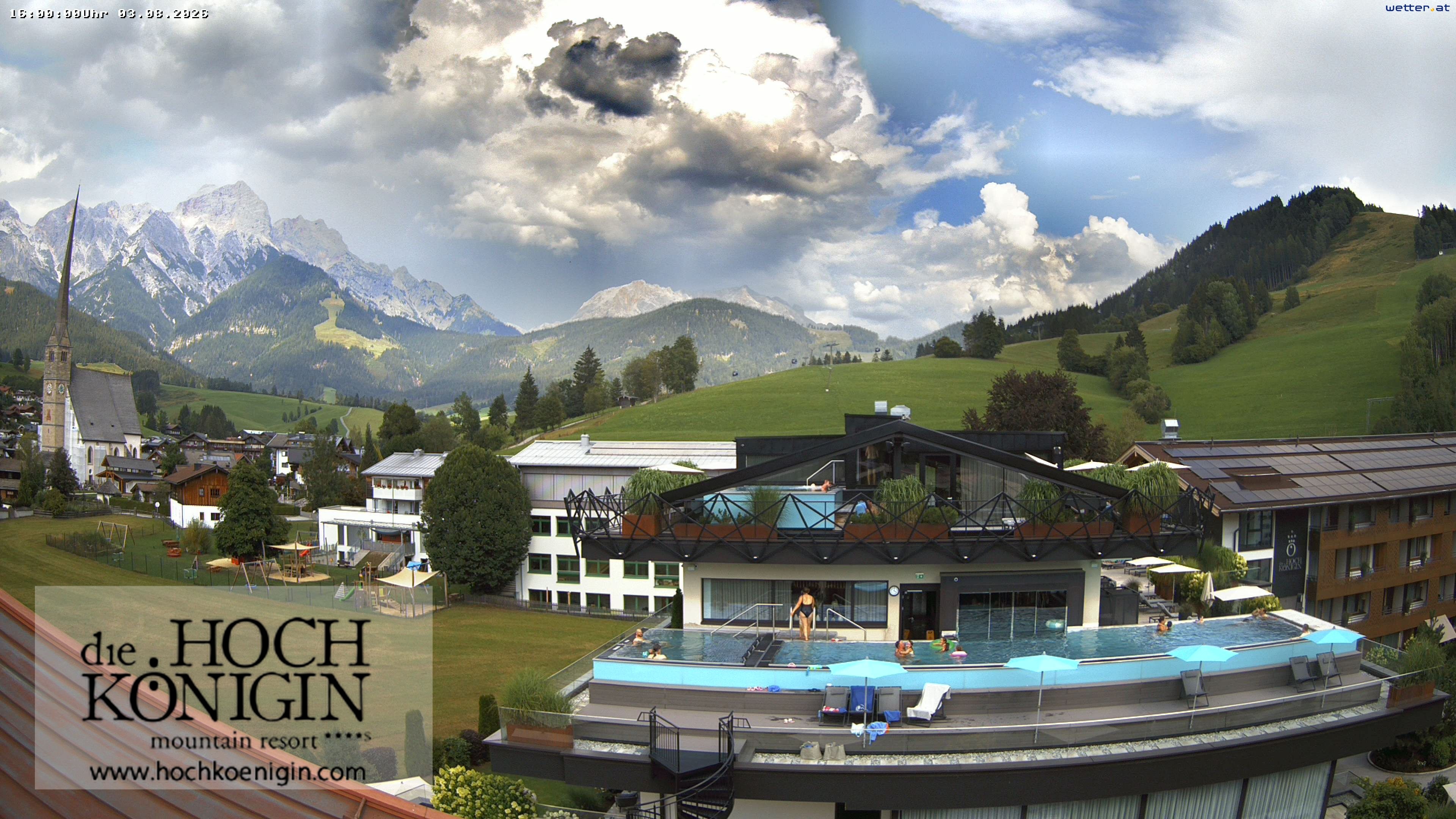 Archiv Foto Webcam Maria Alm: Ausblick Hotel Hochkönigin