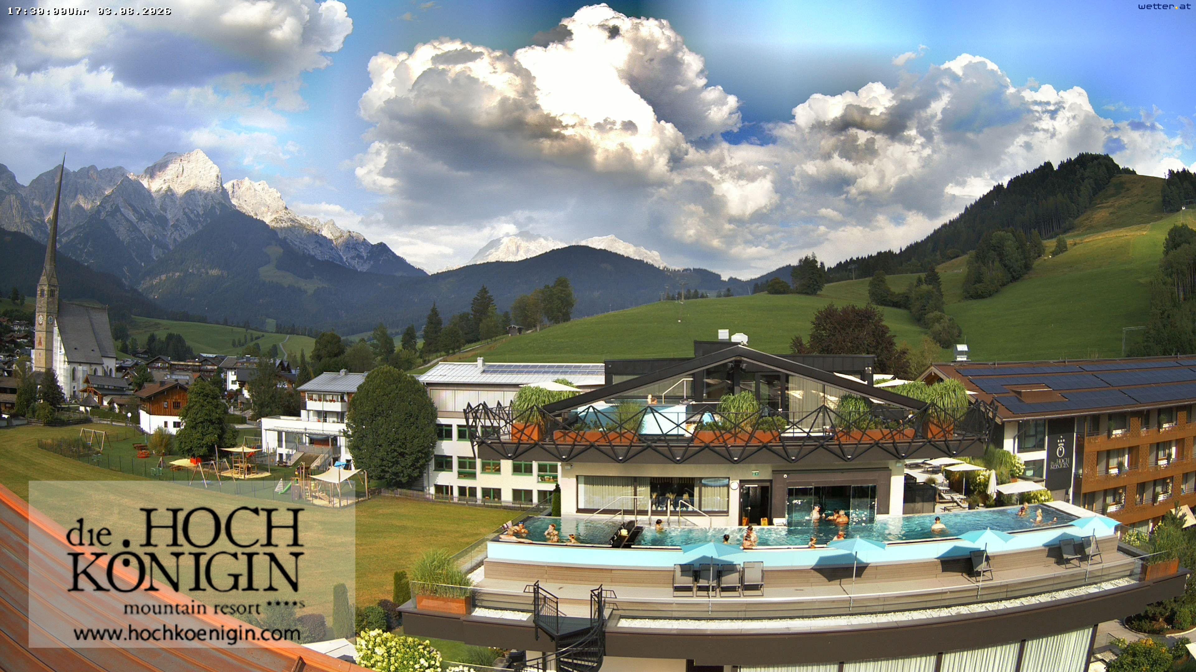 Archiv Foto Webcam Maria Alm: Ausblick Hotel Hochkönigin
