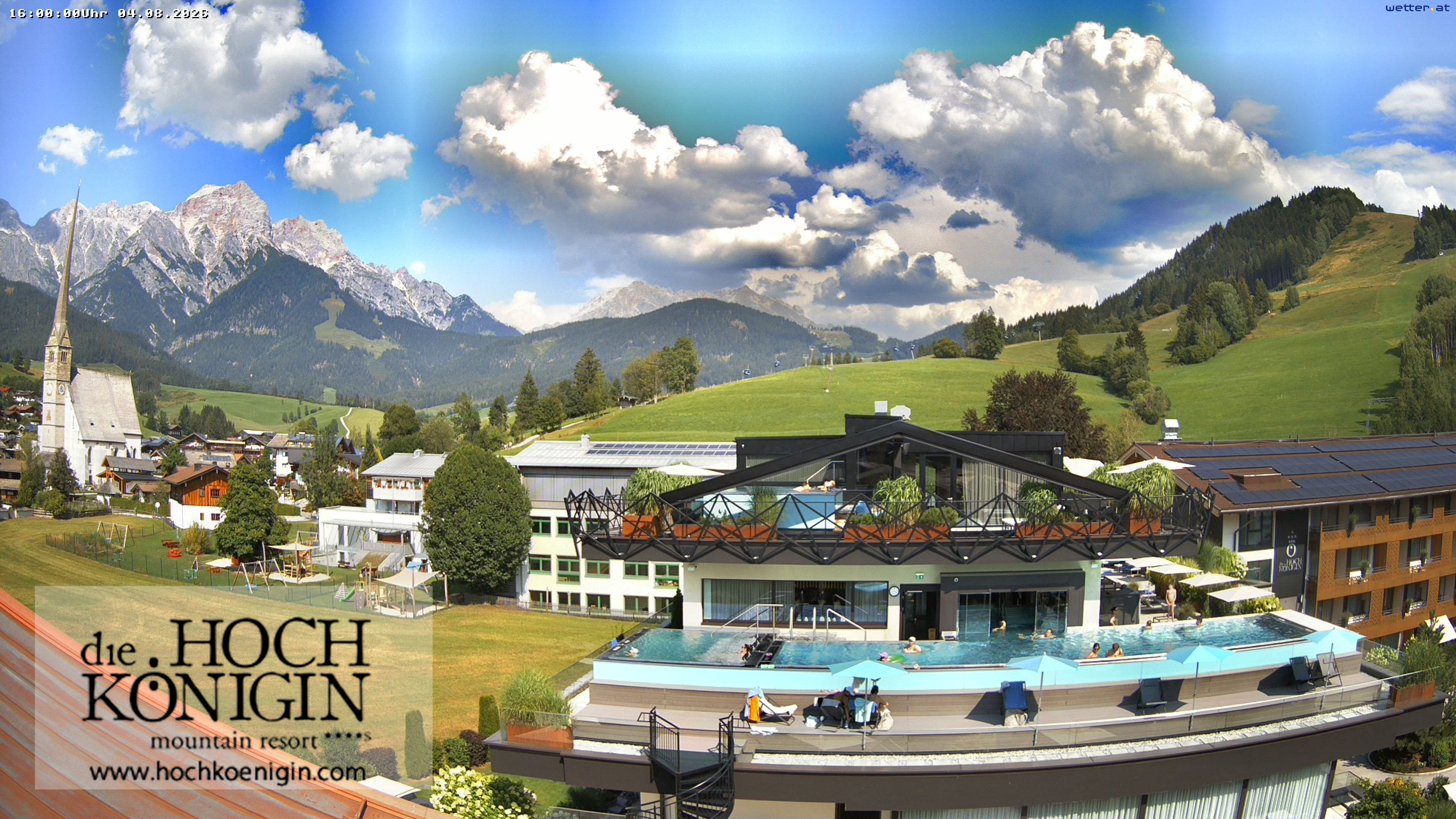 Archiv Foto Webcam Maria Alm: Ausblick Hotel Hochkönigin