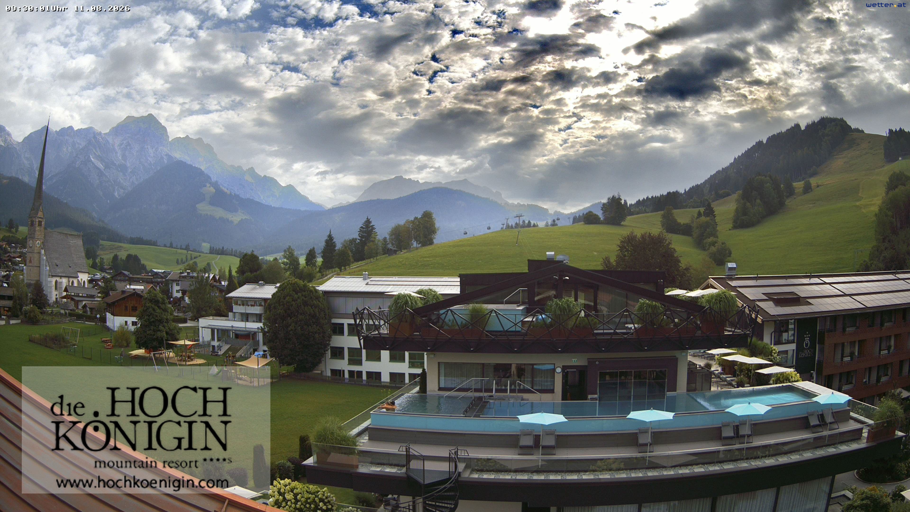 Archiv Foto Webcam Maria Alm: Ausblick Hotel Hochkönigin