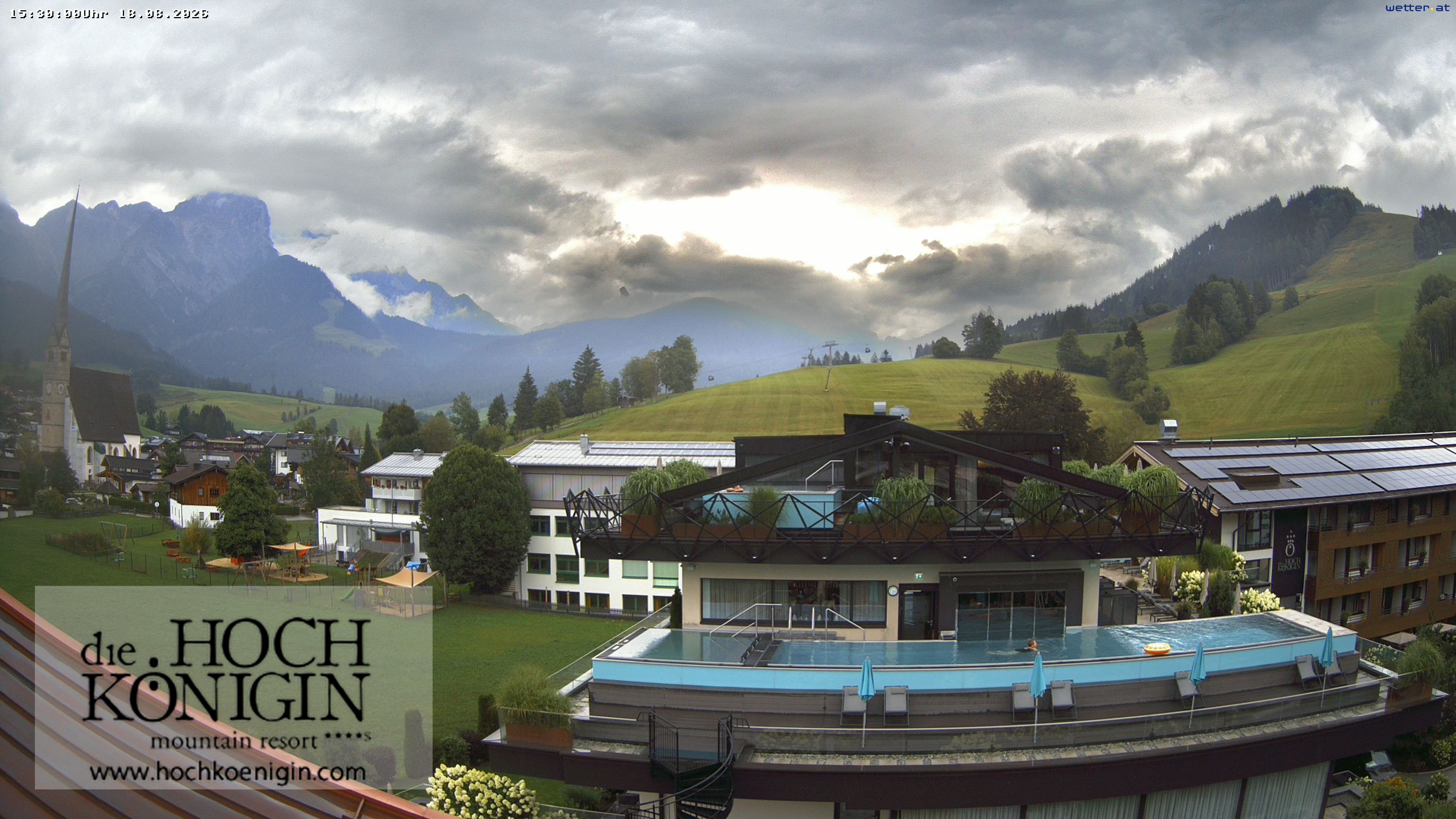 Archiv Foto Webcam Maria Alm: Ausblick Hotel Hochkönigin