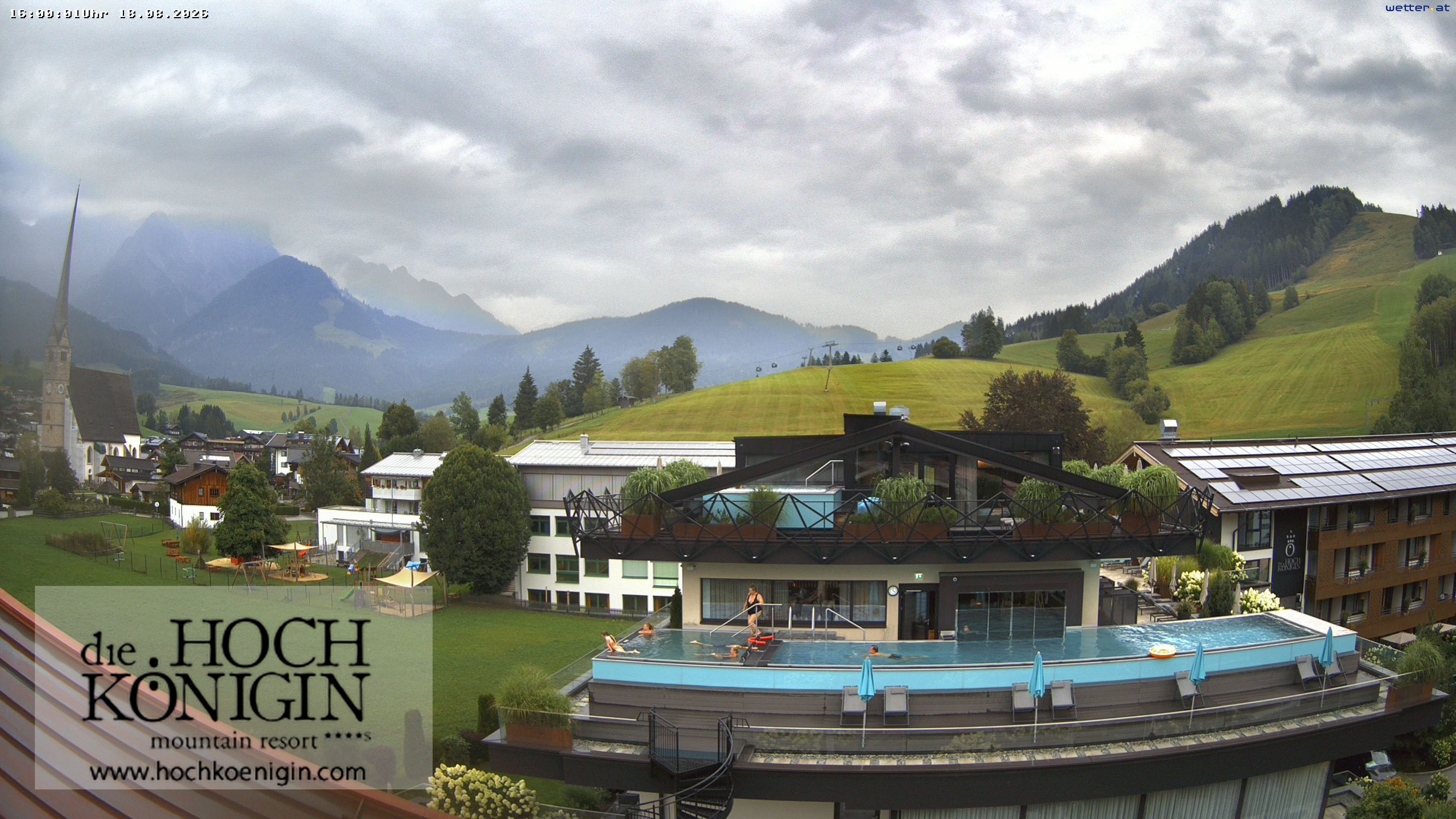 Archiv Foto Webcam Maria Alm: Ausblick Hotel Hochkönigin