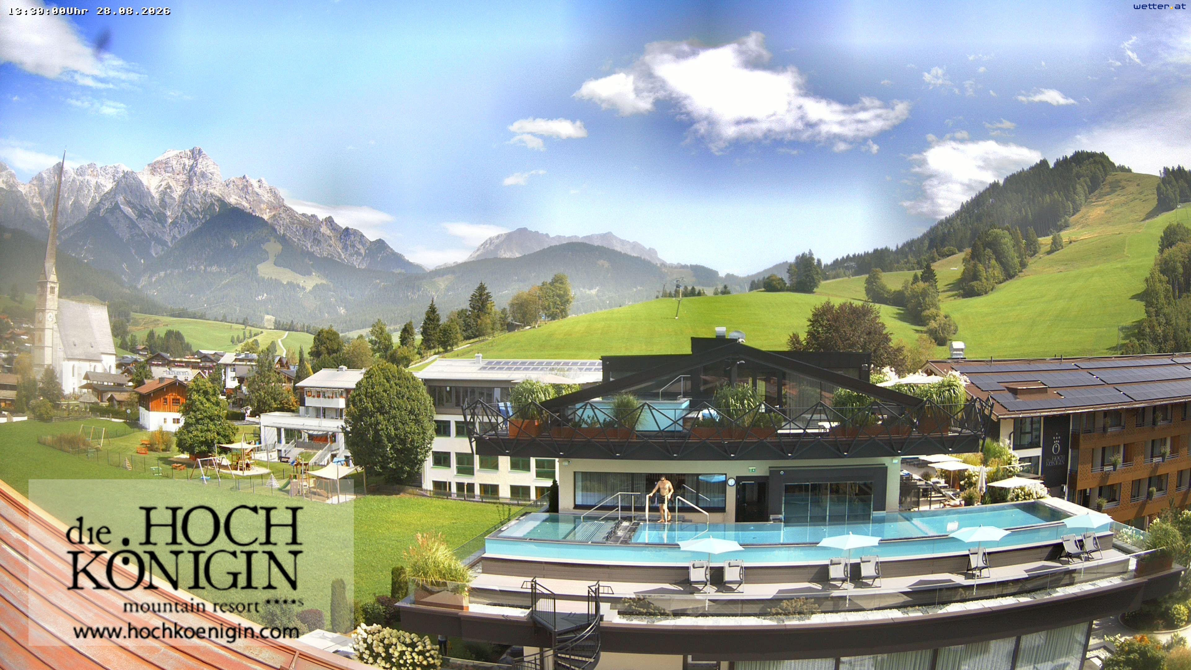 Archiv Foto Webcam Maria Alm: Ausblick Hotel Hochkönigin