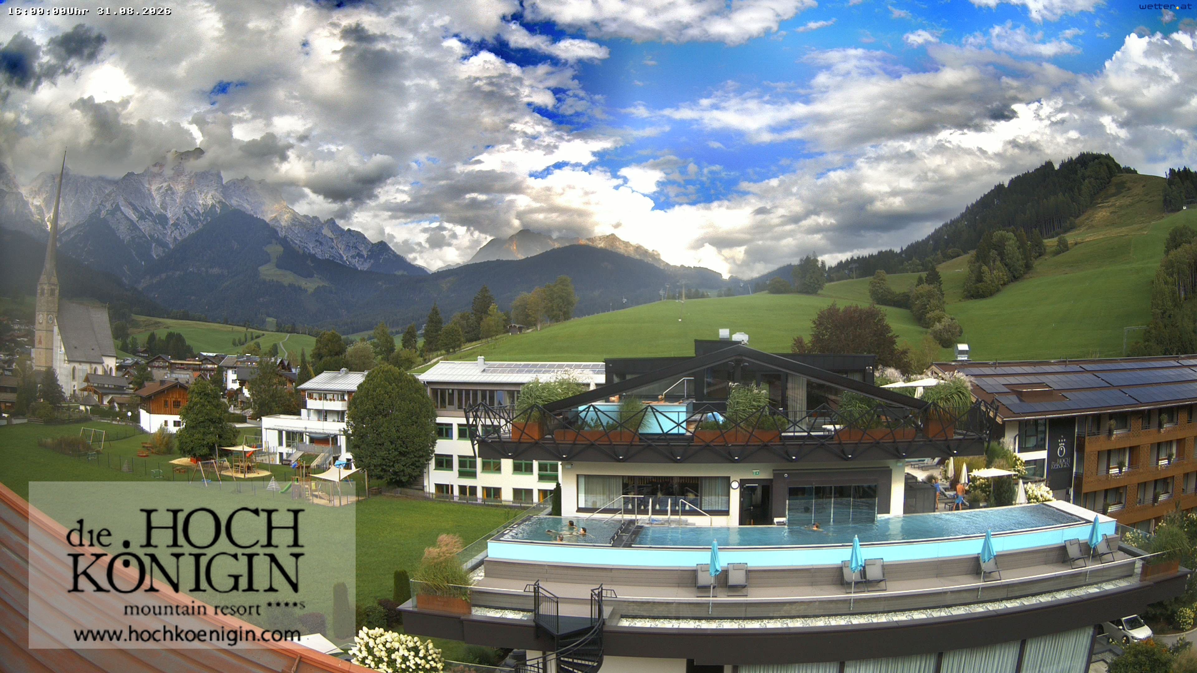 Archiv Foto Webcam Maria Alm: Ausblick Hotel Hochkönigin