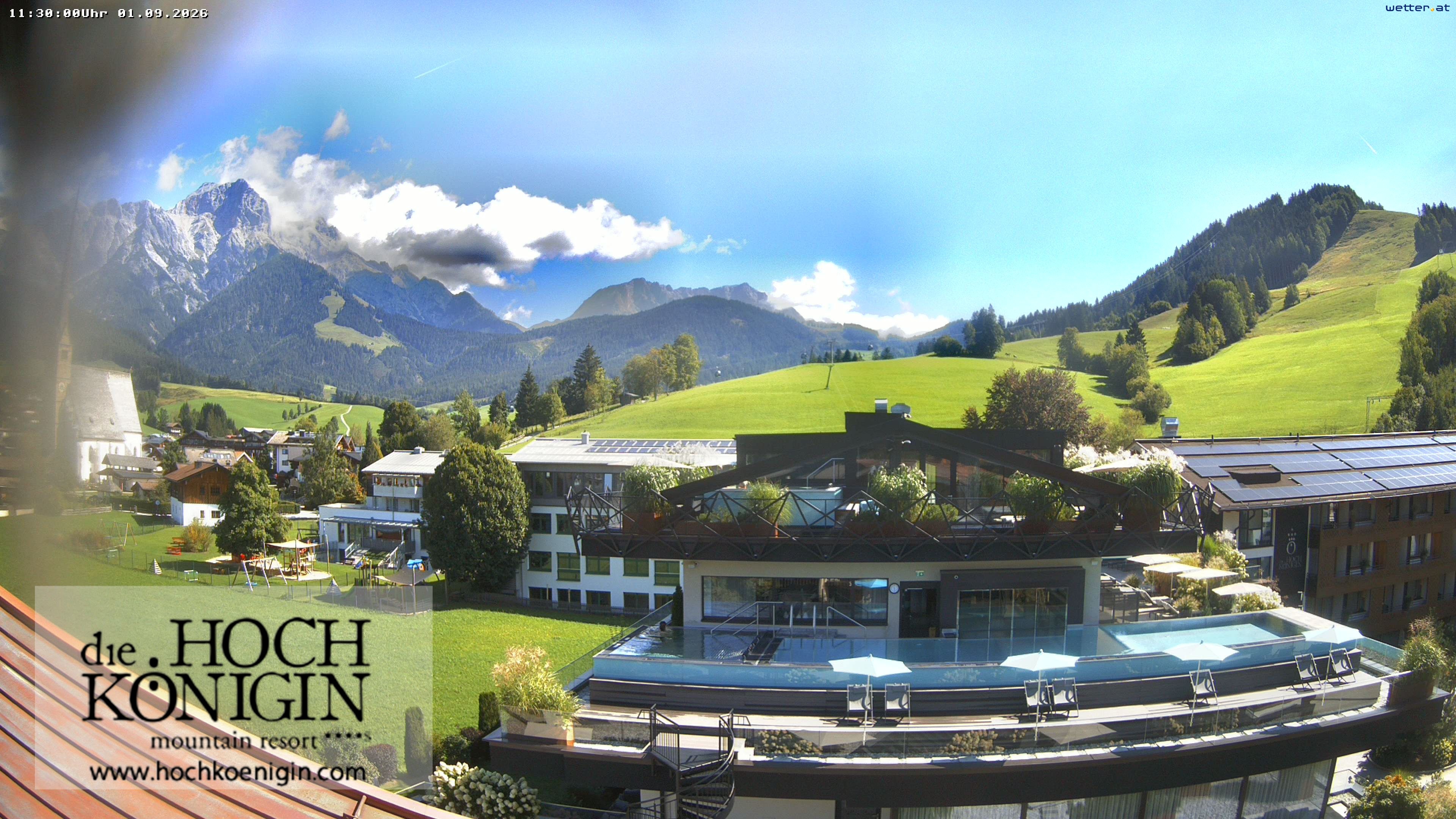Archiv Foto Webcam Maria Alm: Ausblick Hotel Hochkönigin