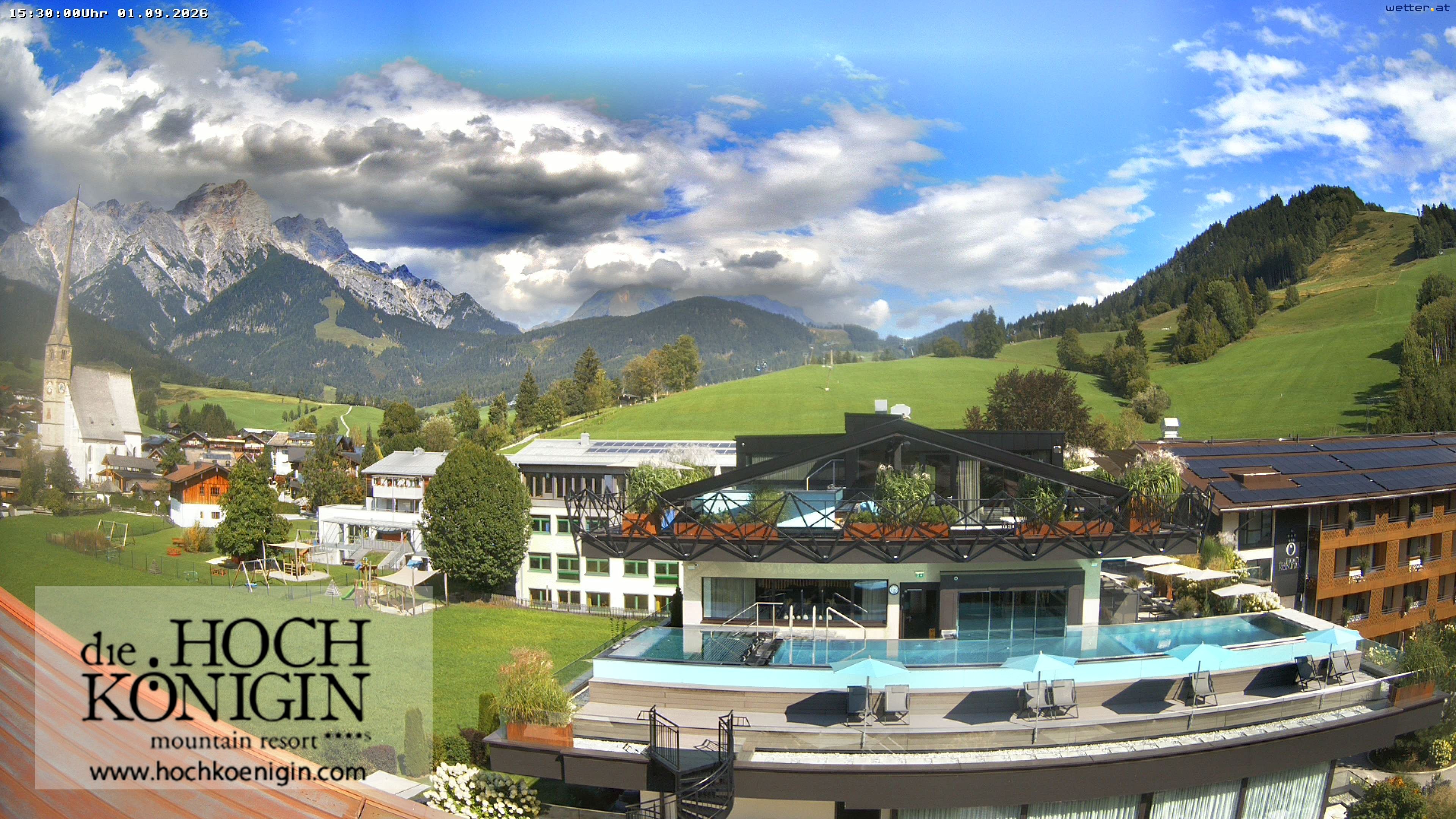 Archiv Foto Webcam Maria Alm: Ausblick Hotel Hochkönigin