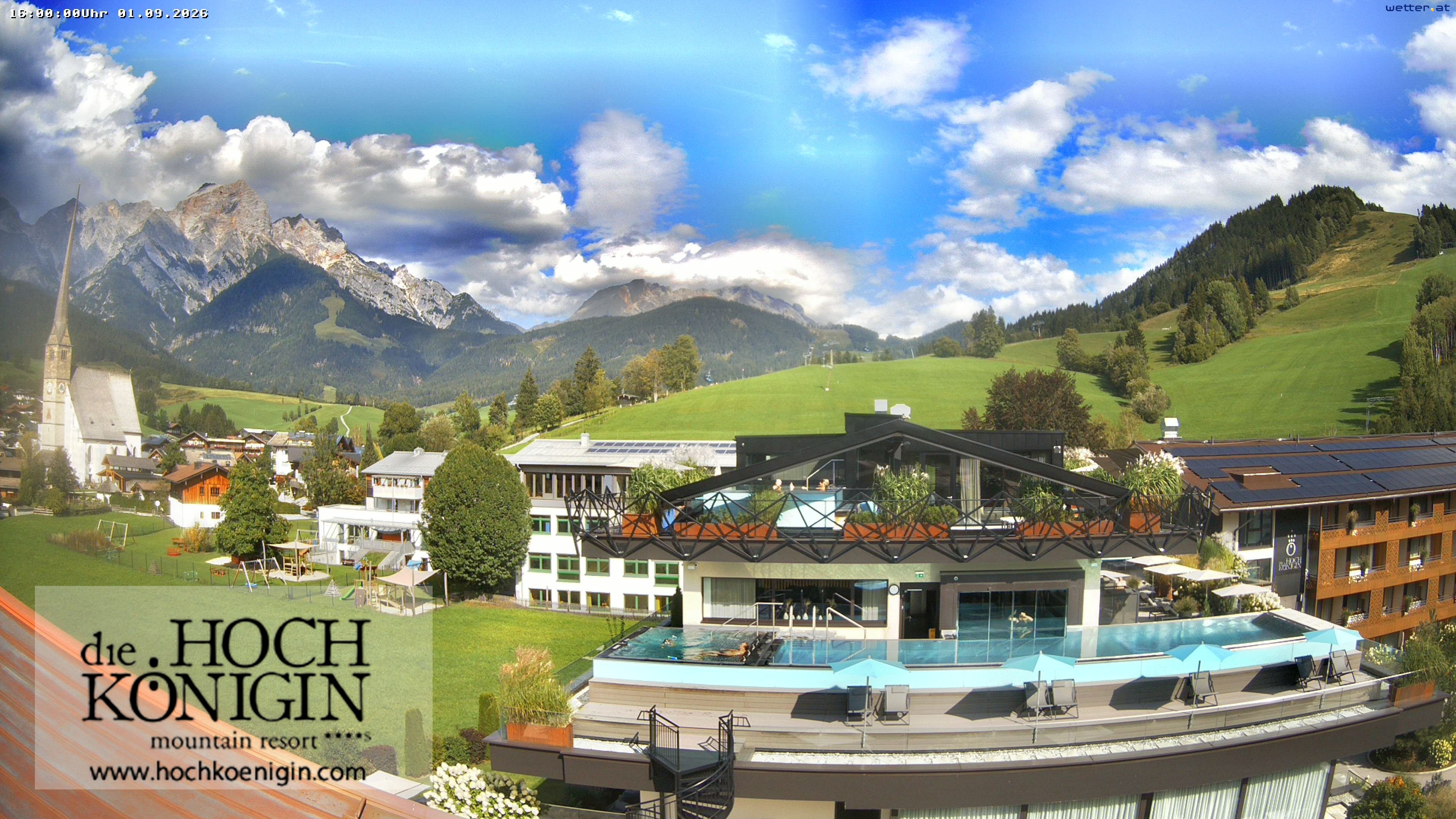 Archiv Foto Webcam Maria Alm: Ausblick Hotel Hochkönigin