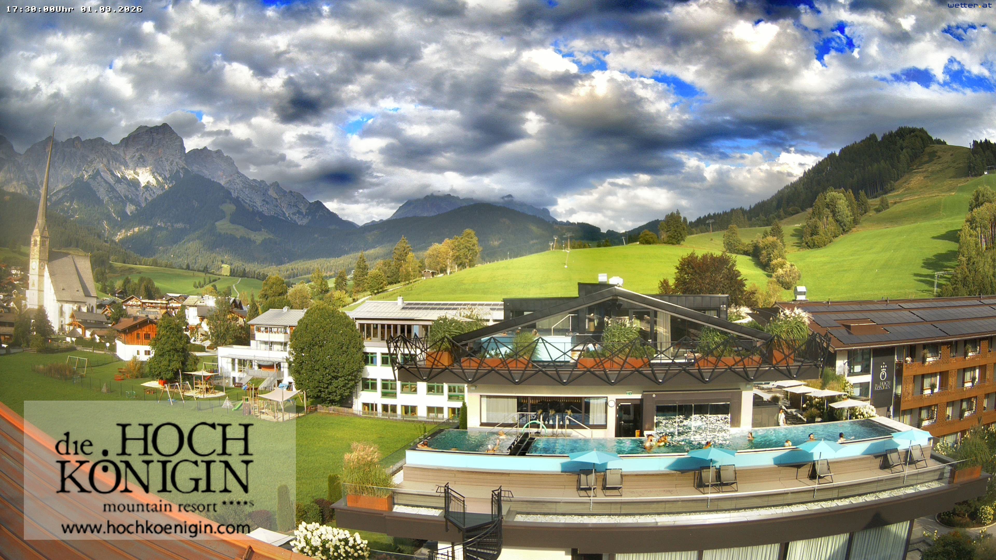 Archiv Foto Webcam Maria Alm: Ausblick Hotel Hochkönigin