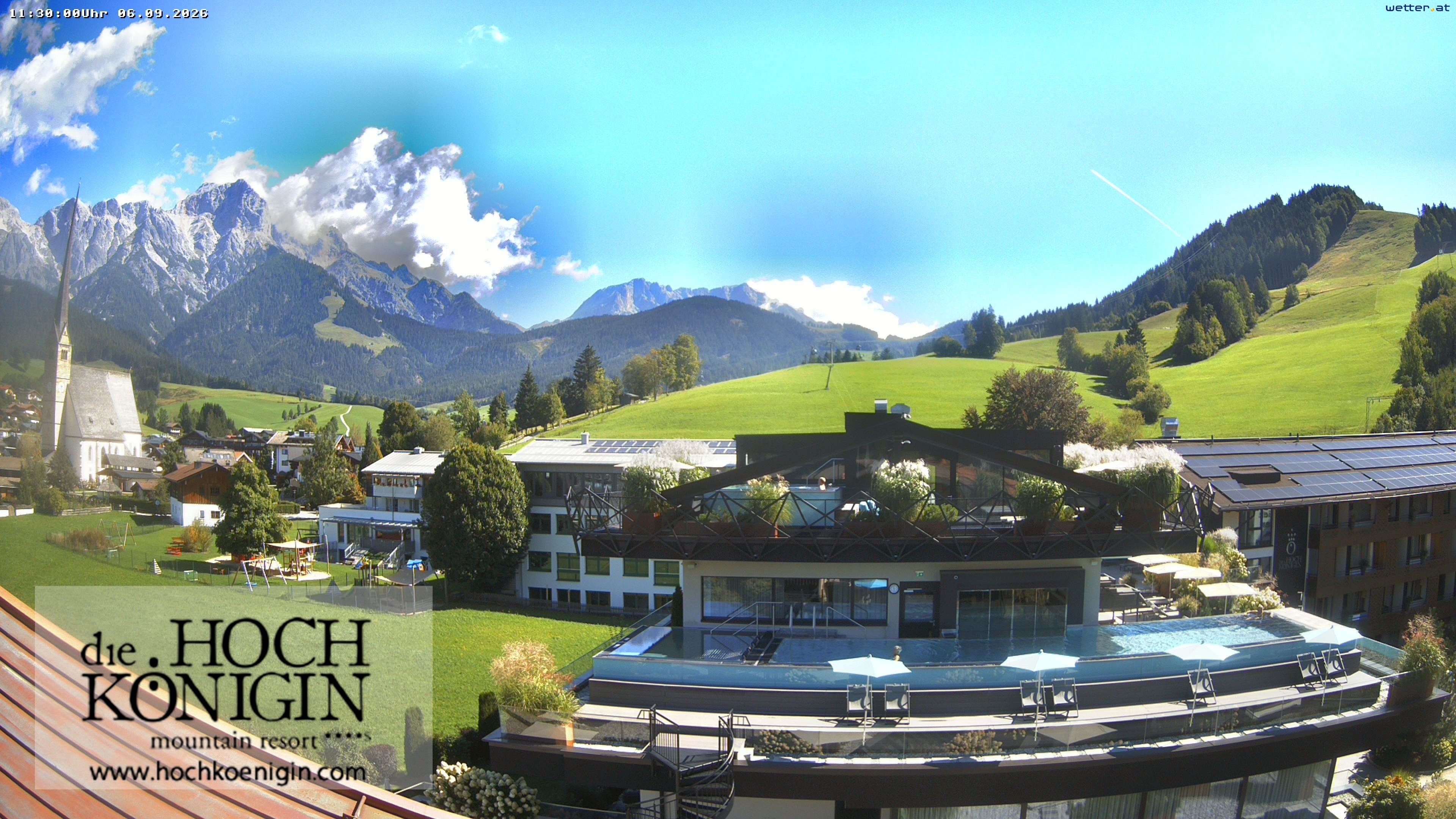 Archiv Foto Webcam Maria Alm: Ausblick Hotel Hochkönigin