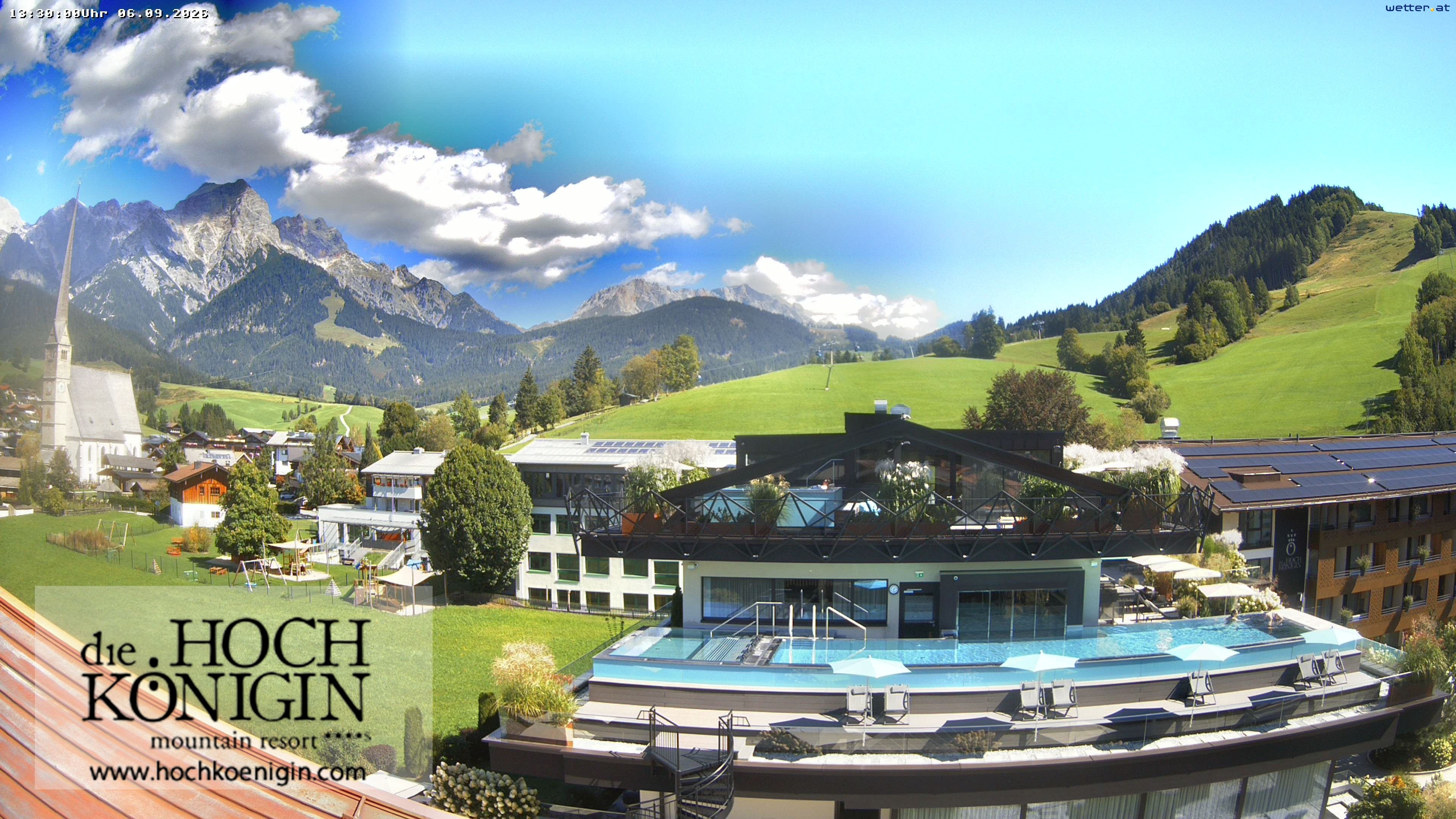 Archiv Foto Webcam Maria Alm: Ausblick Hotel Hochkönigin