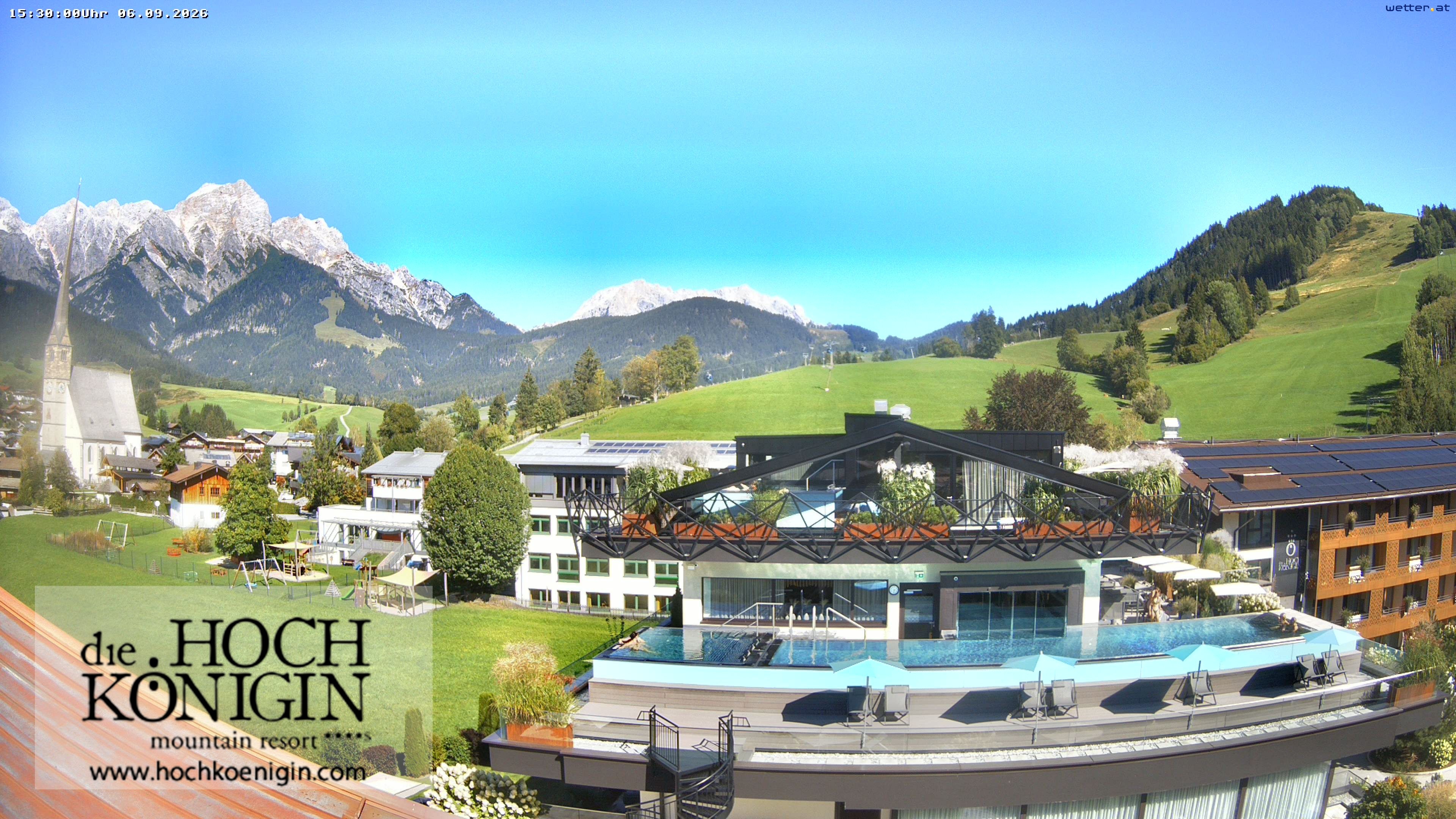 Archiv Foto Webcam Maria Alm: Ausblick Hotel Hochkönigin
