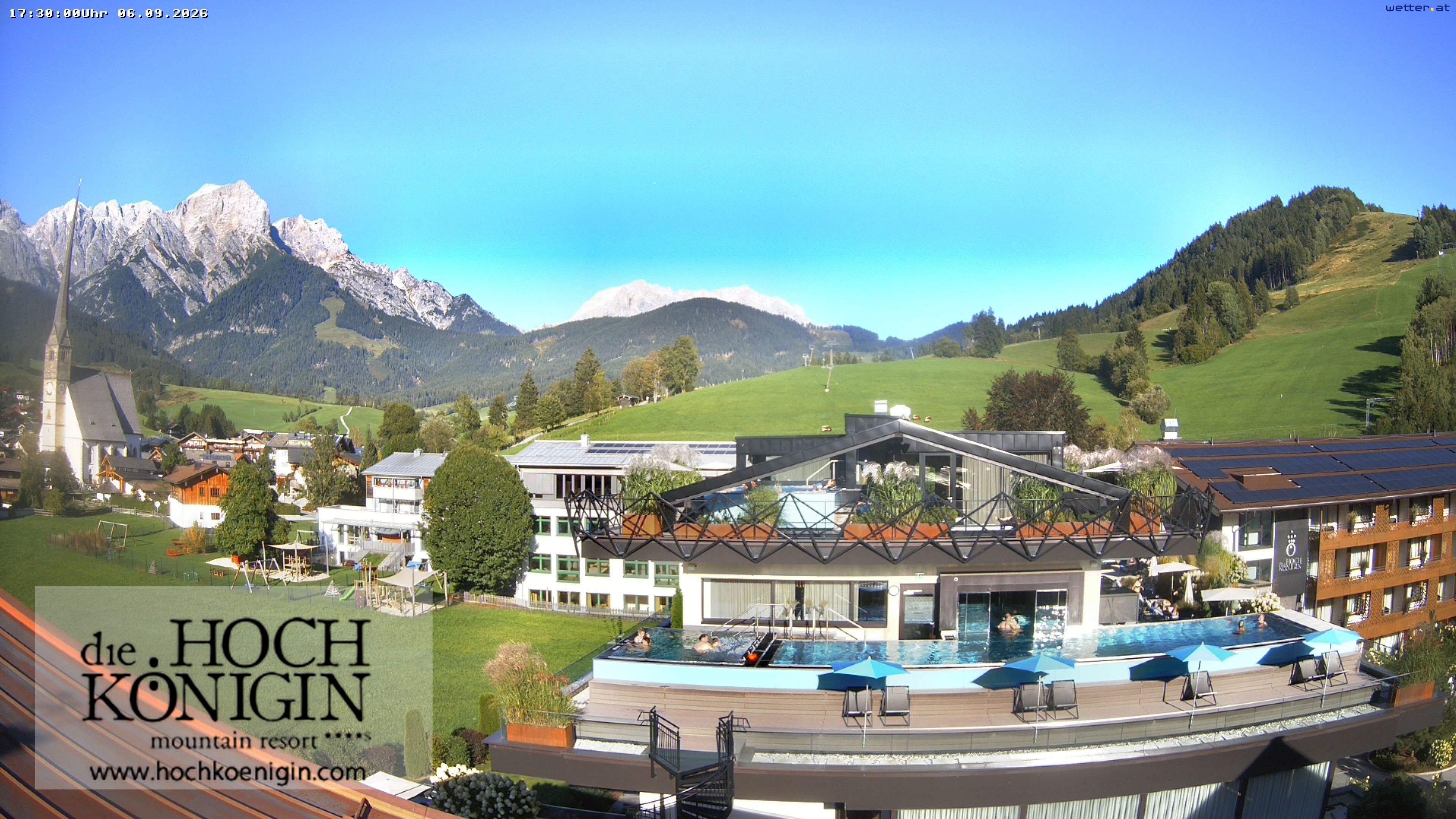 Archiv Foto Webcam Maria Alm: Ausblick Hotel Hochkönigin