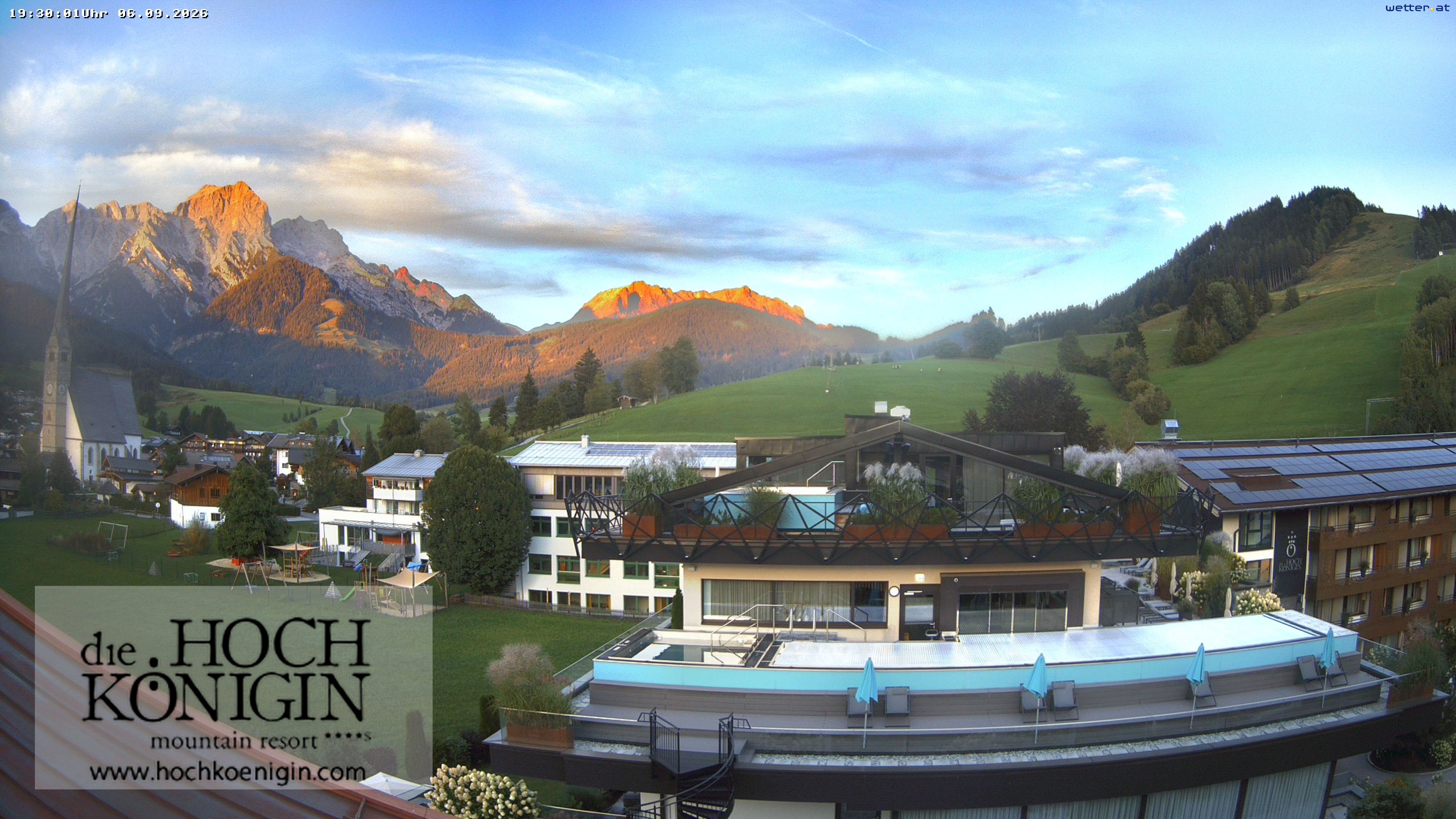Archiv Foto Webcam Maria Alm: Ausblick Hotel Hochkönigin