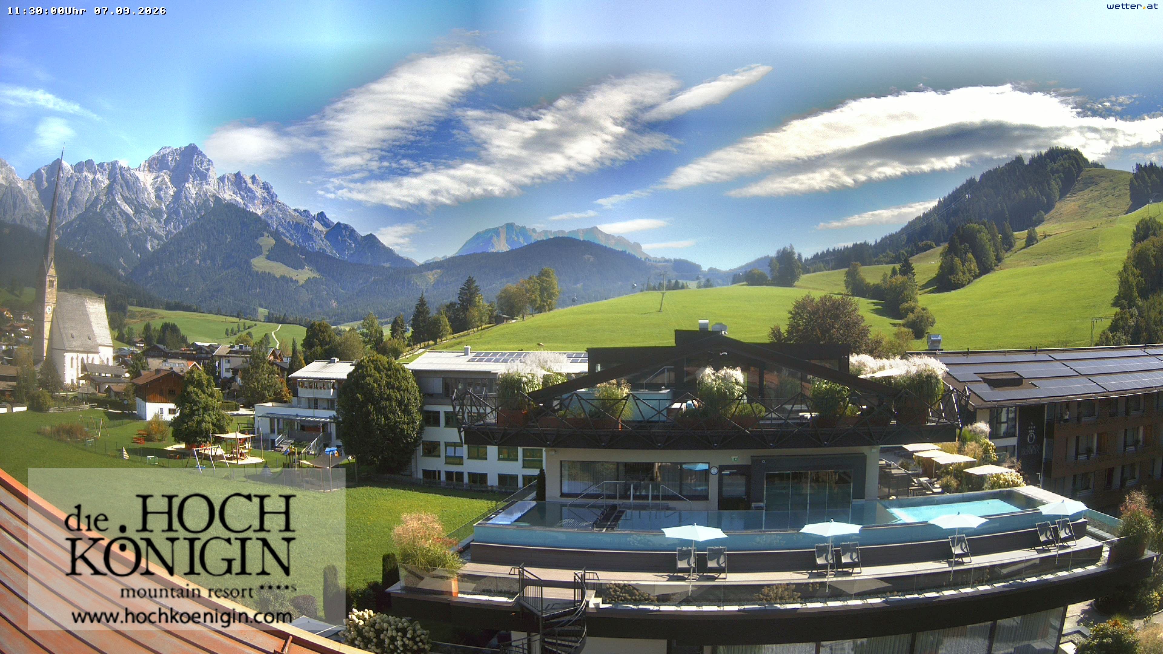 Archiv Foto Webcam Maria Alm: Ausblick Hotel Hochkönigin