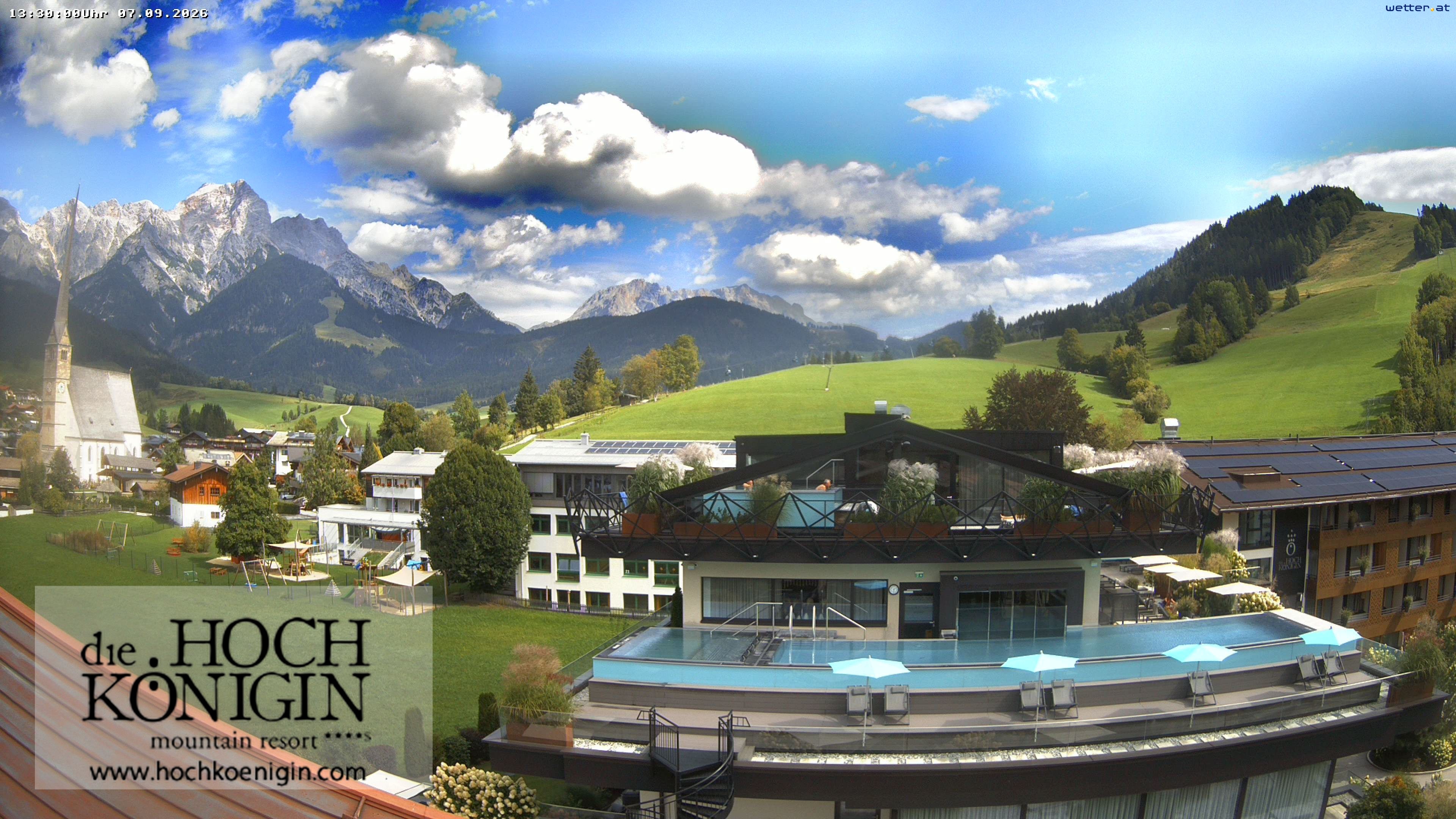 Archiv Foto Webcam Maria Alm: Ausblick Hotel Hochkönigin